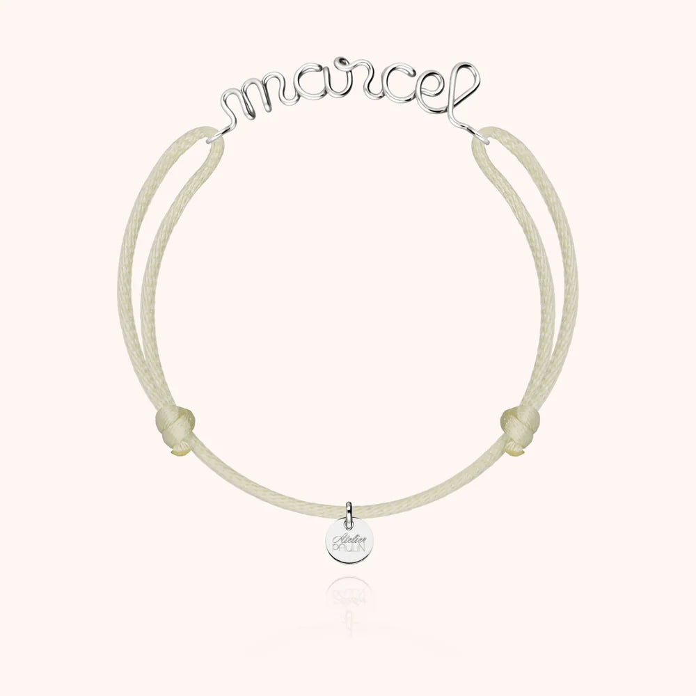 cord bracelet personalised name silver Atelier Paulin Australia --colour_nude