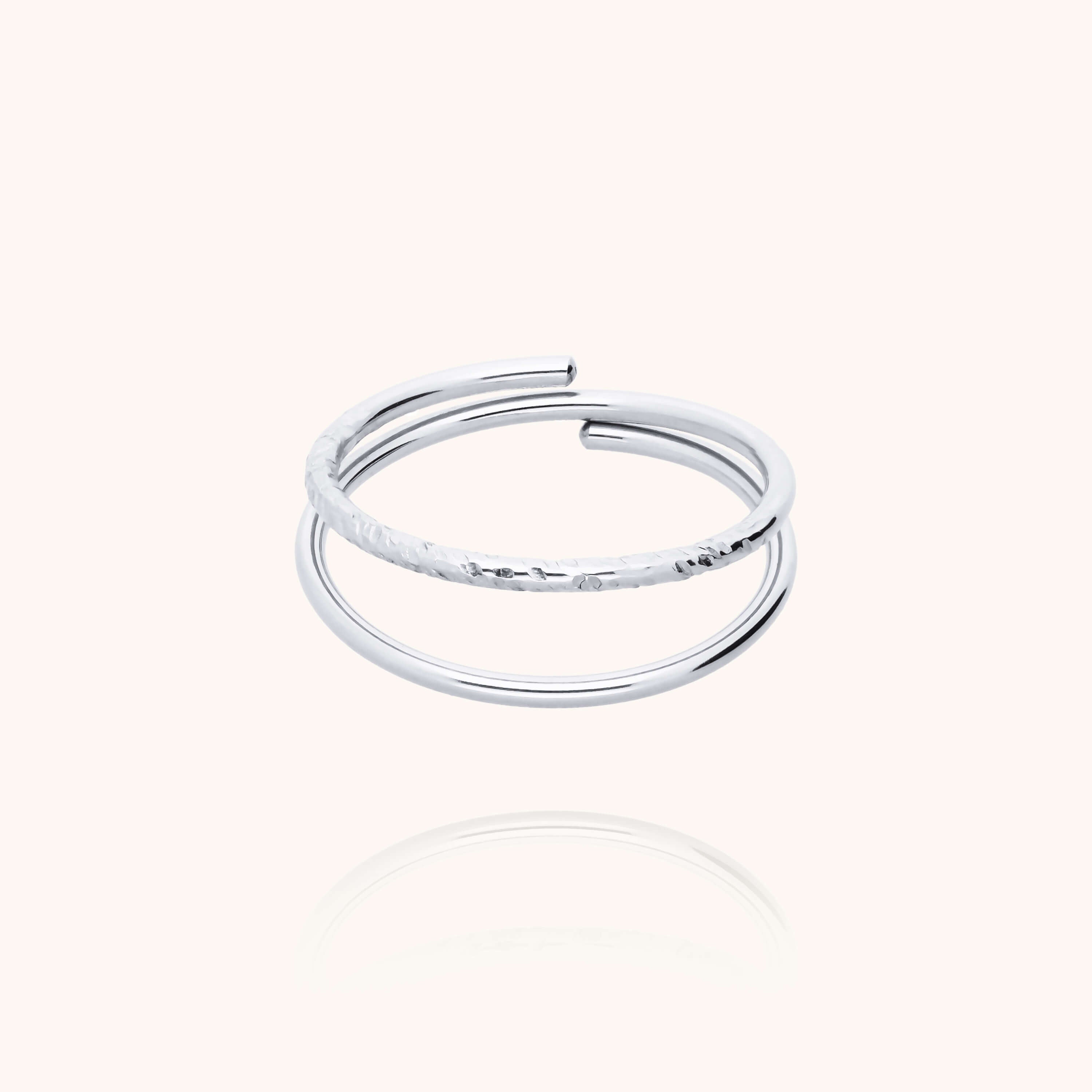 Aphrodite ring with double bands Silver handcrafted in Paris Atelier Paulin Australia