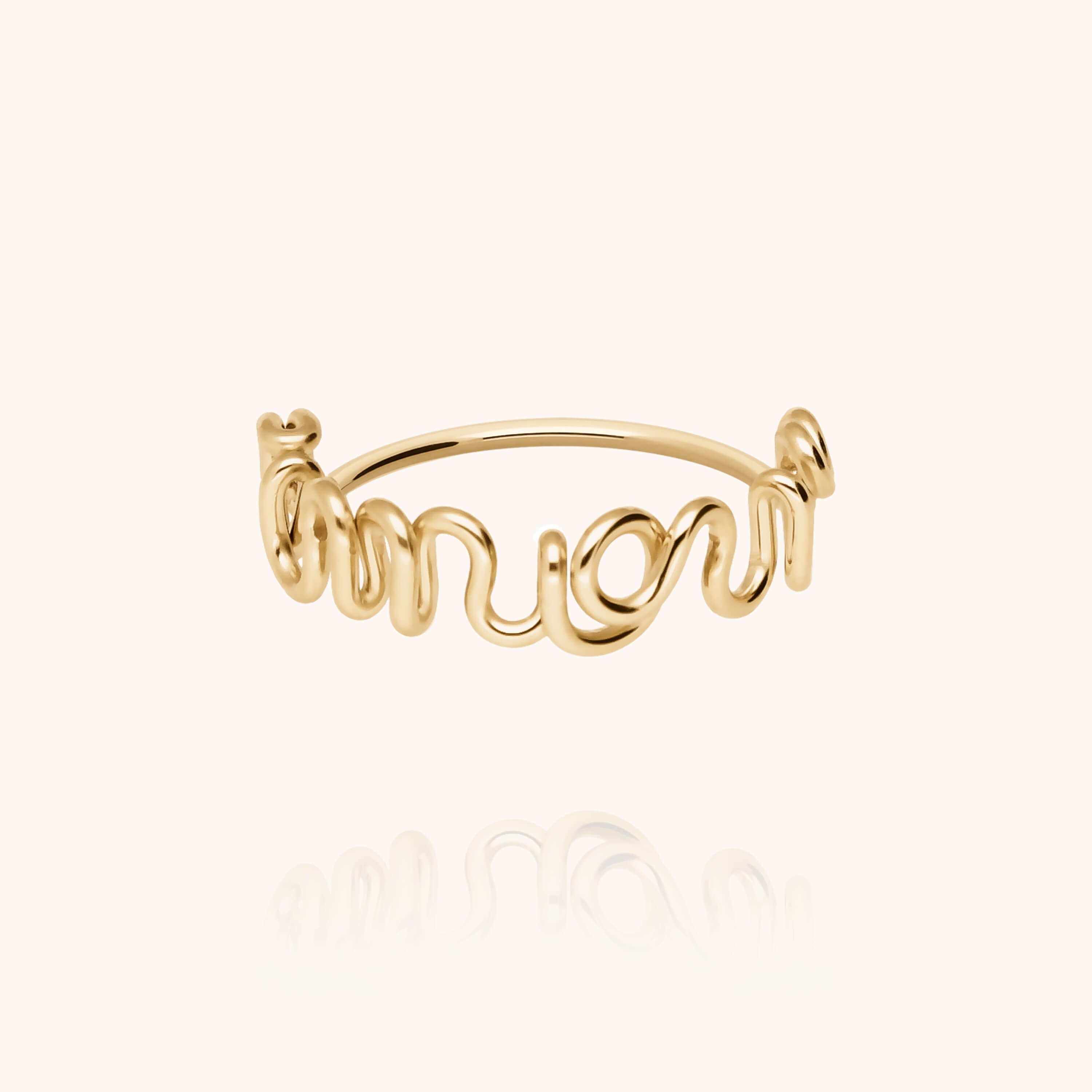 Original ring with word Amour 14K yellow gold-filled handmade Atelier Paulin Australia