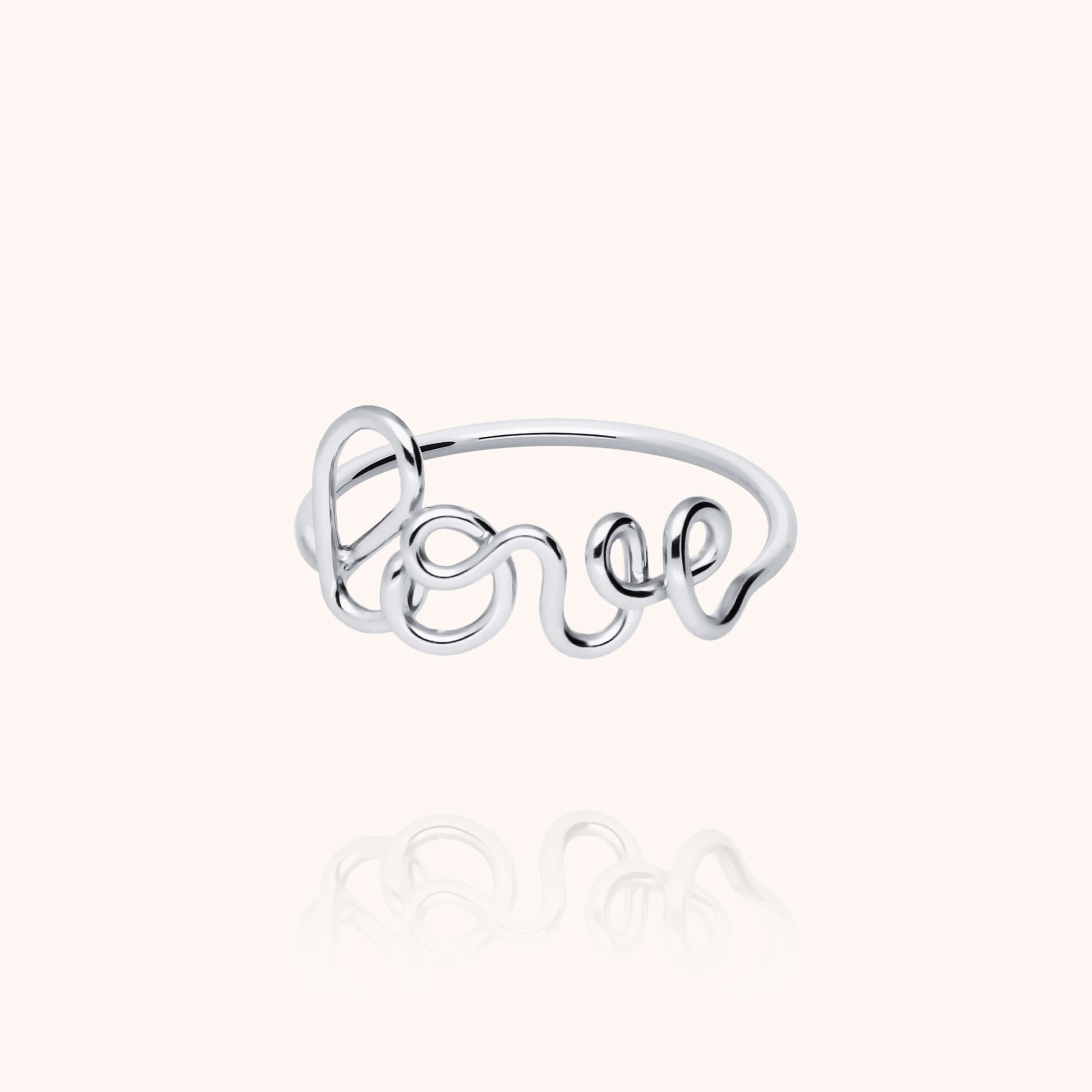Original ring word Love 925 sterling silver handmade Atelier Paulin Australia