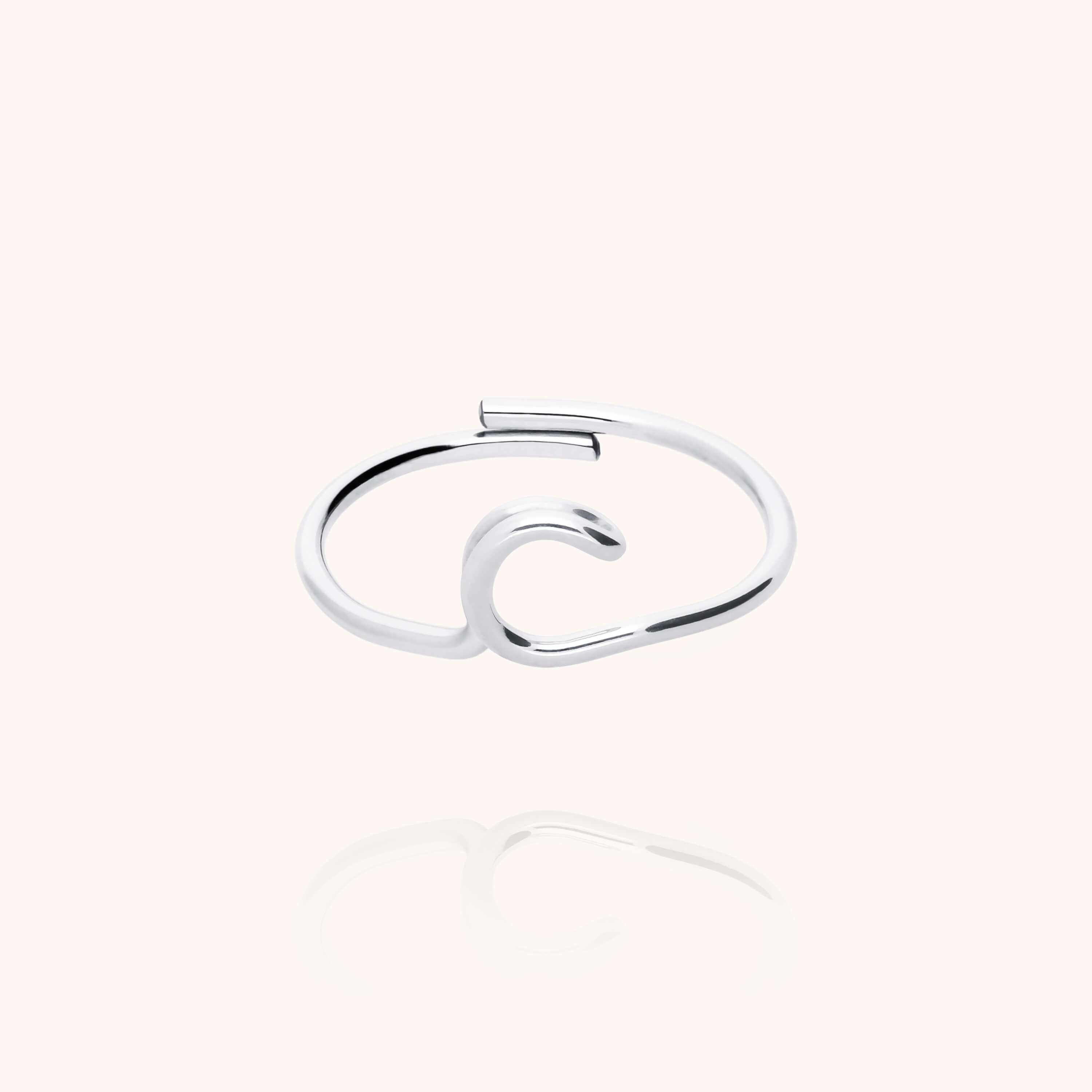 Initials ring with letter personalisation silver handmade Atelier Paulin Australia --letter_c