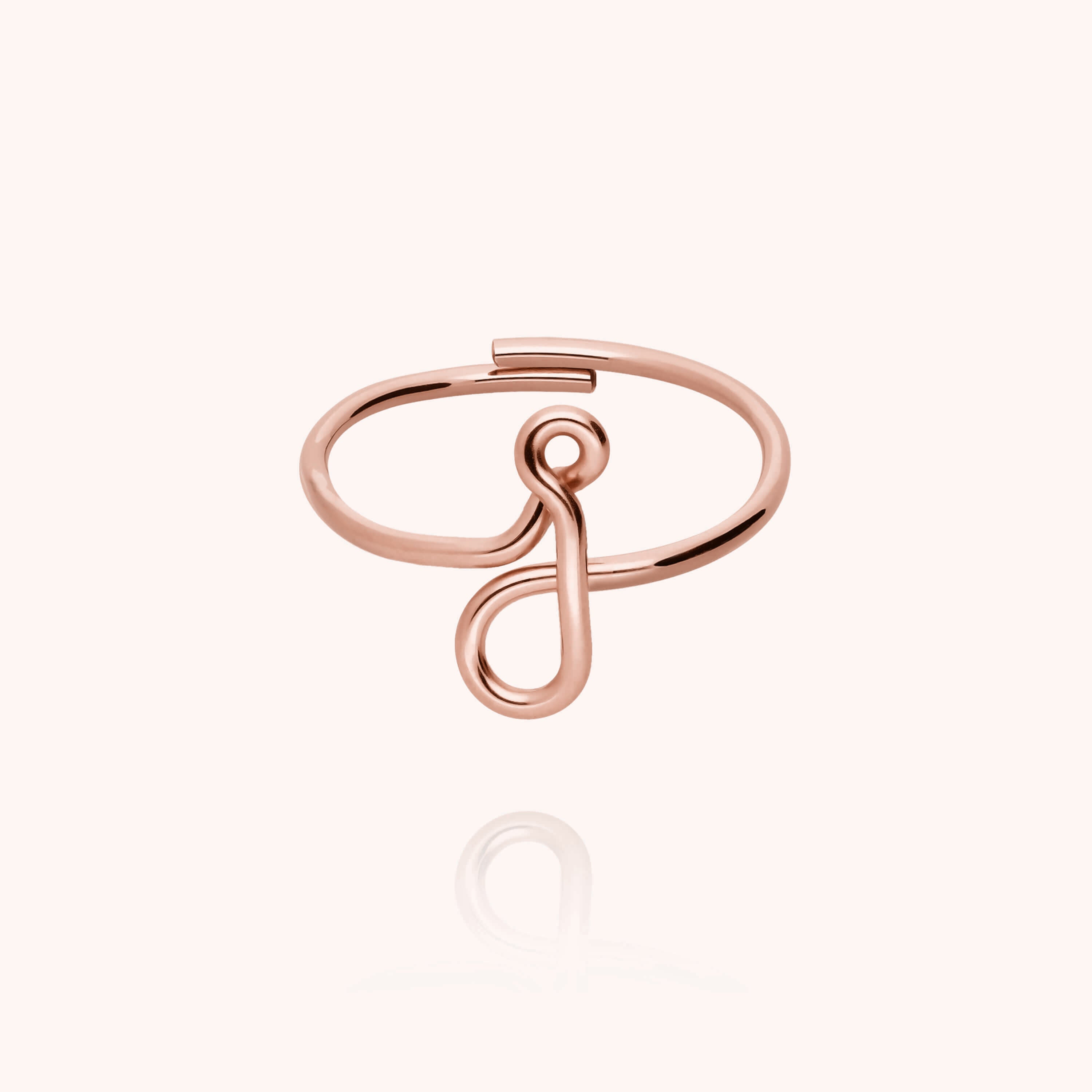 Original ring with initials letter j personalisation rose gold handmade Atelier Paulin Australia
