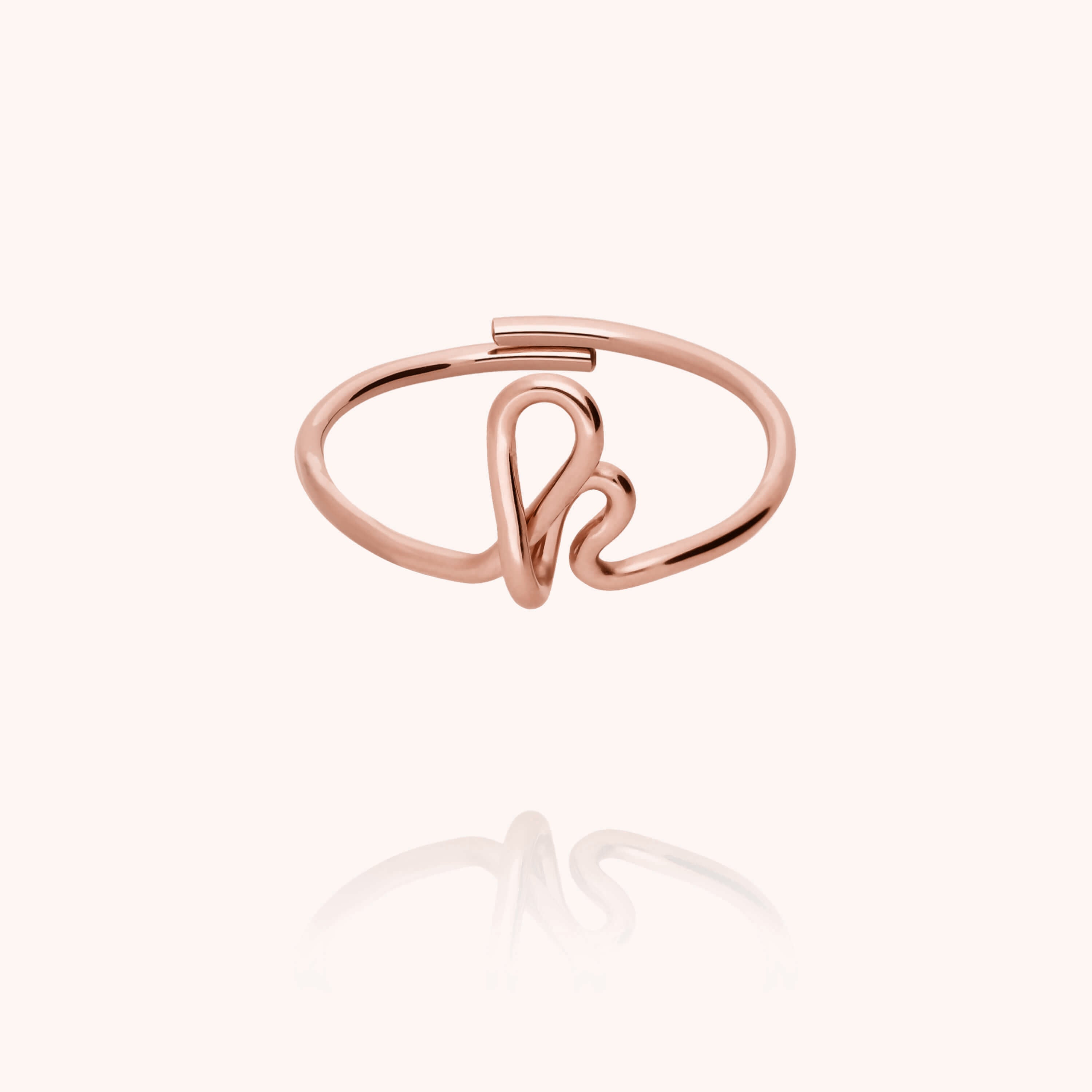 Original ring with initials letter k personalisation rose gold handmade Atelier Paulin Australia