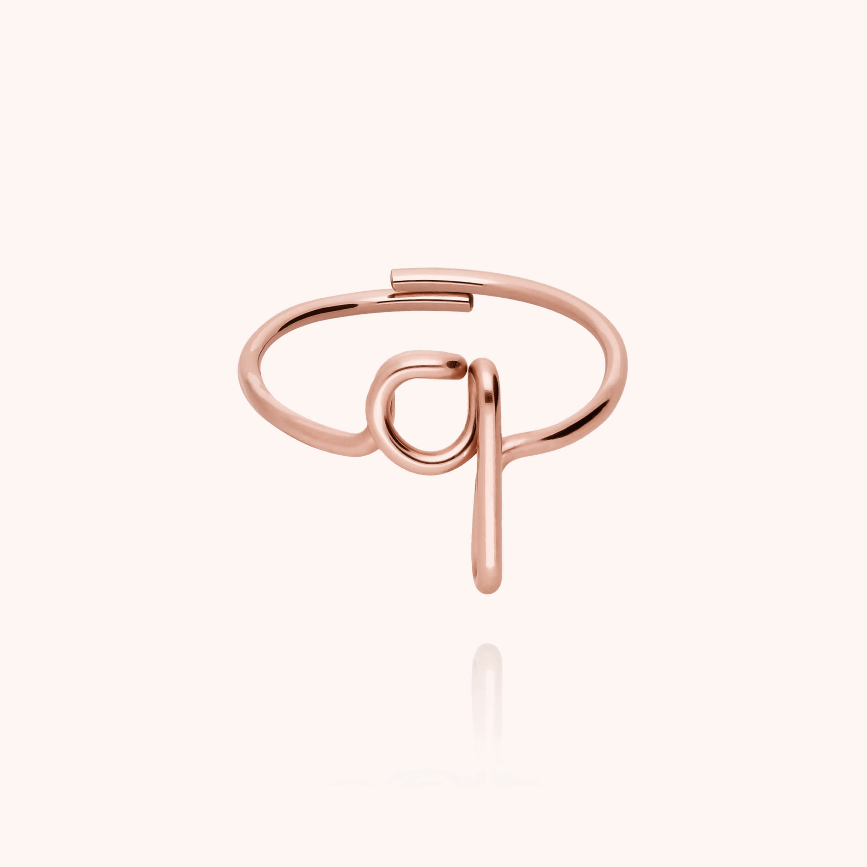 Original ring with initials letter q personalisation rose gold handmade Atelier Paulin Australia