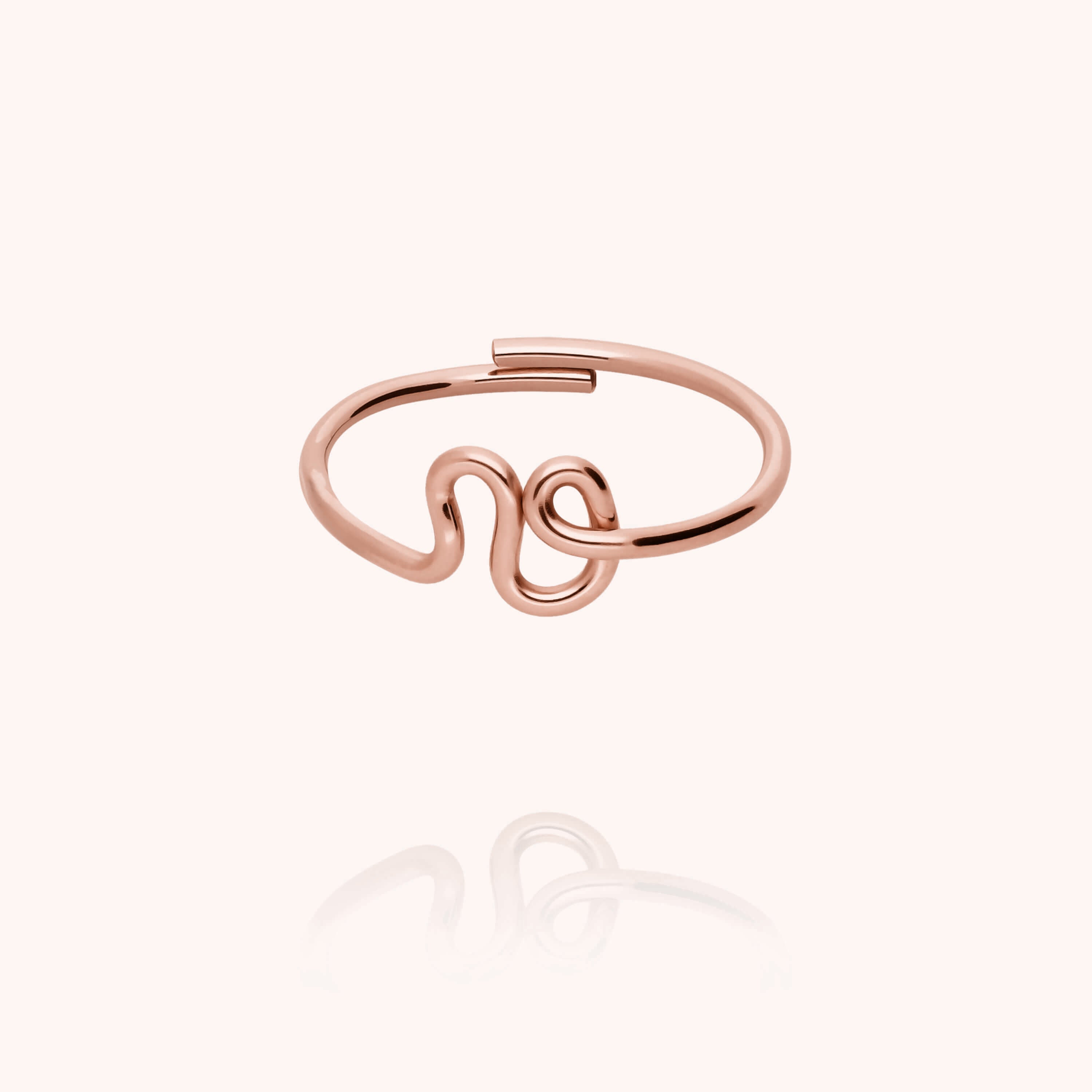 Original ring with initials letter v personalisation rose gold handmade Atelier Paulin Australia