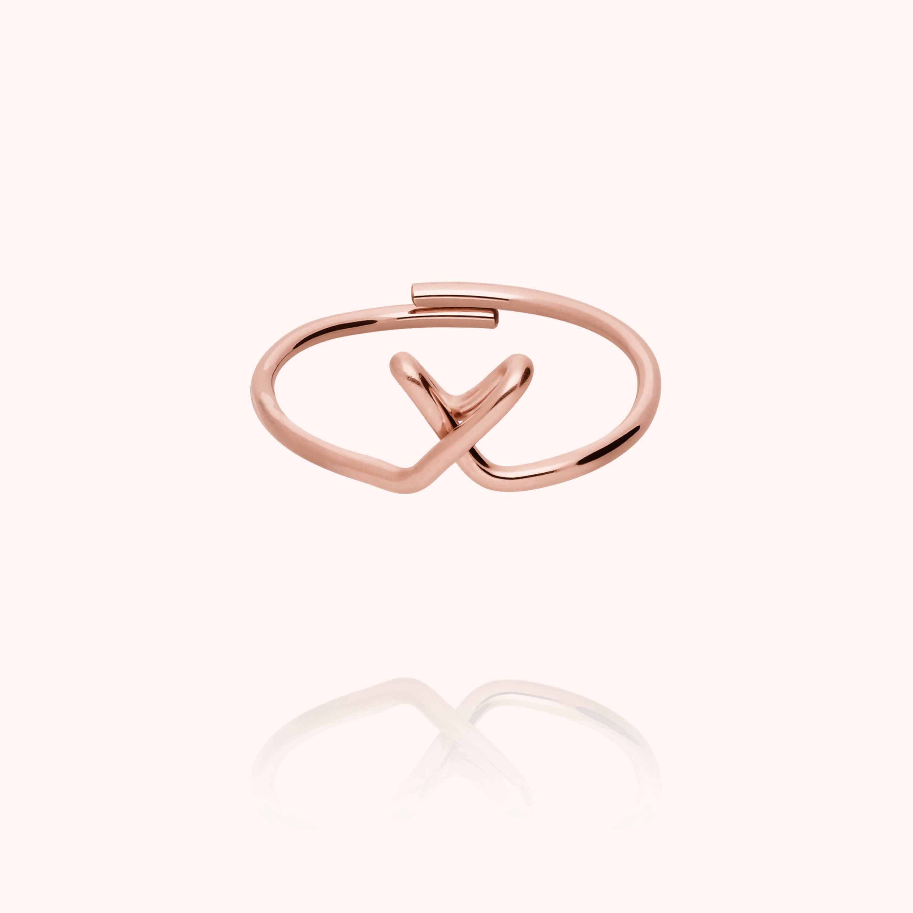 Original ring with initials letter x personalisation rose gold handmade Atelier Paulin Australia