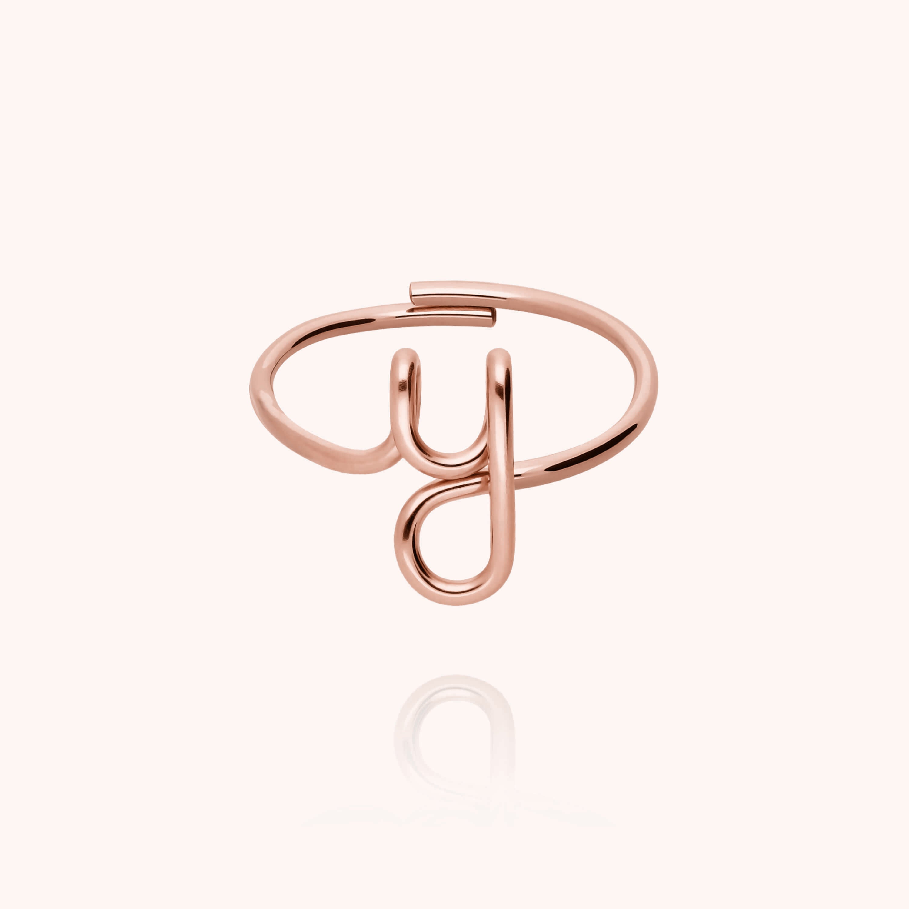 Original ring with initials letter y personalisation rose gold handmade Atelier Paulin Australia