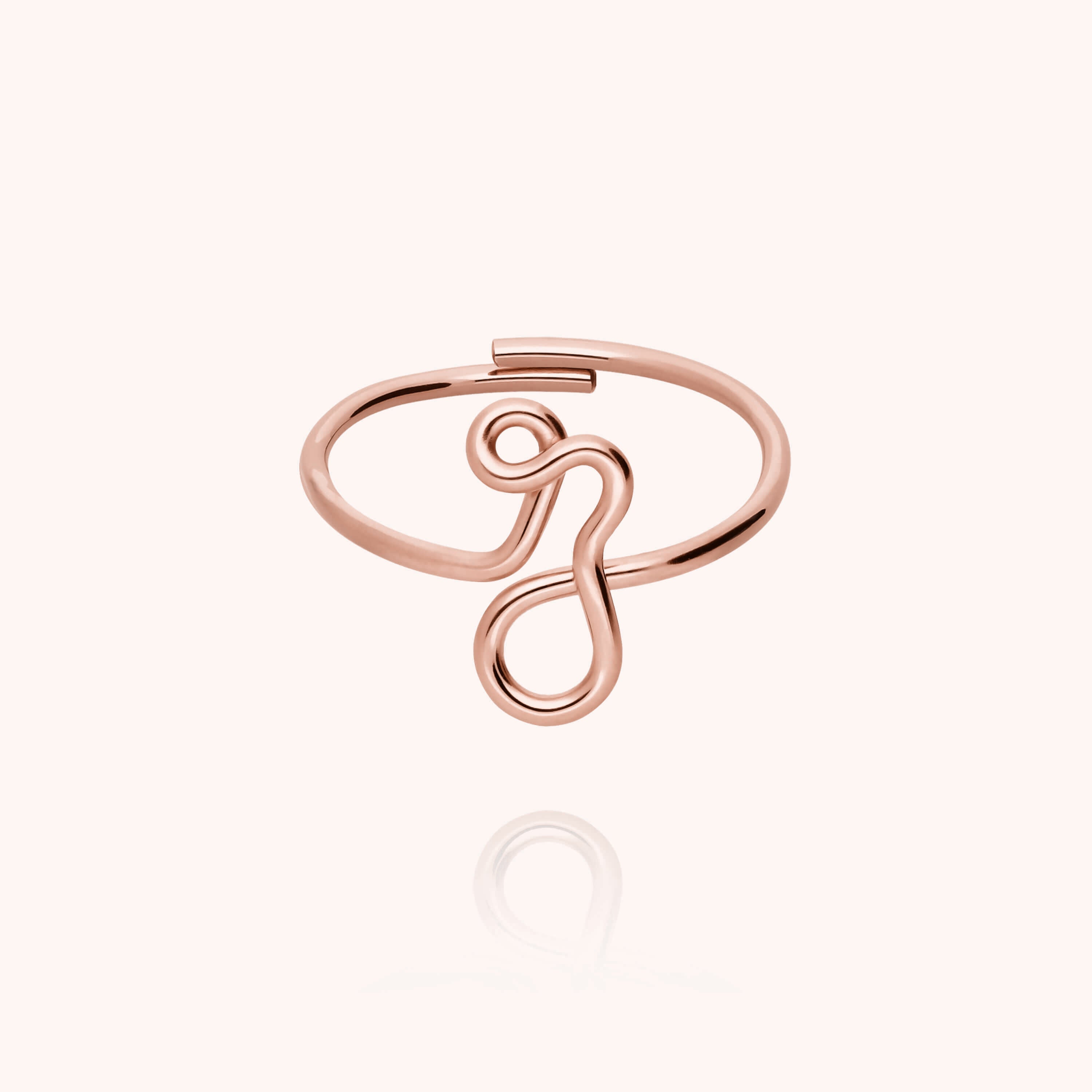 Original ring with initials letter z personalisation rose gold handmade Atelier Paulin Australia