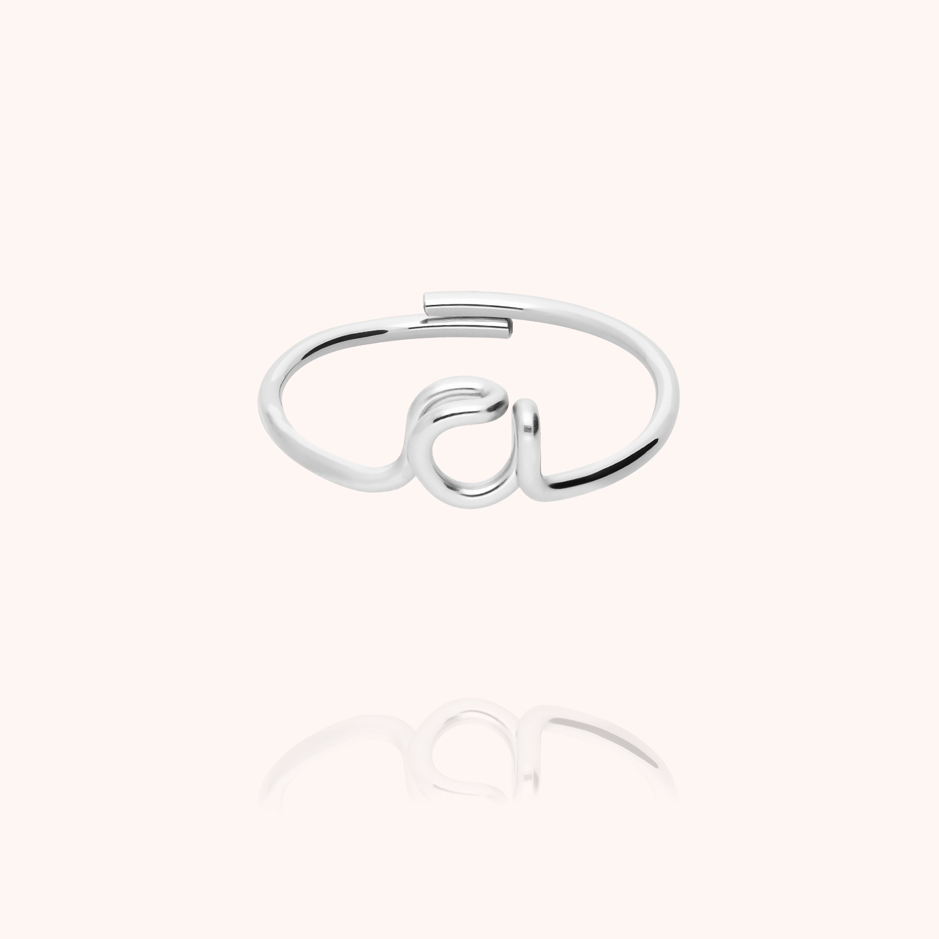 Original ring with initials letter a personalisation 925 sterling silver handmade Atelier Paulin Australia