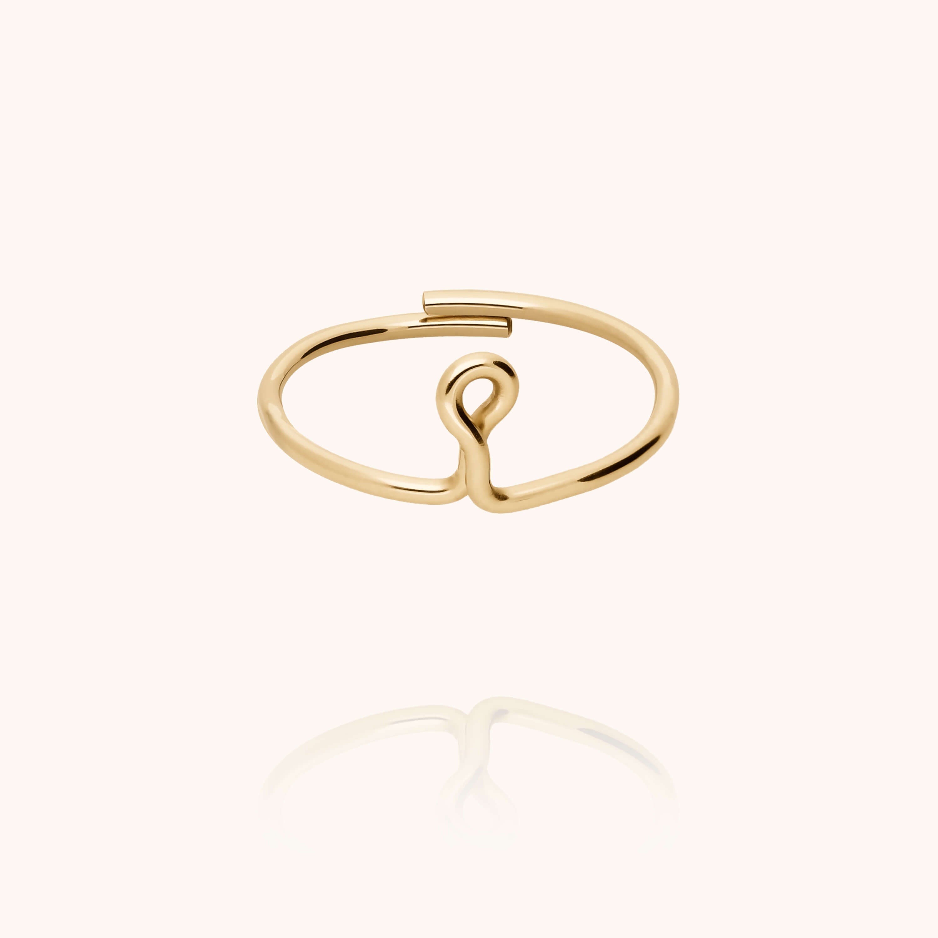 Original ring with initials letter i personalisation yellow gold handmade Atelier Paulin Australia --letter_i