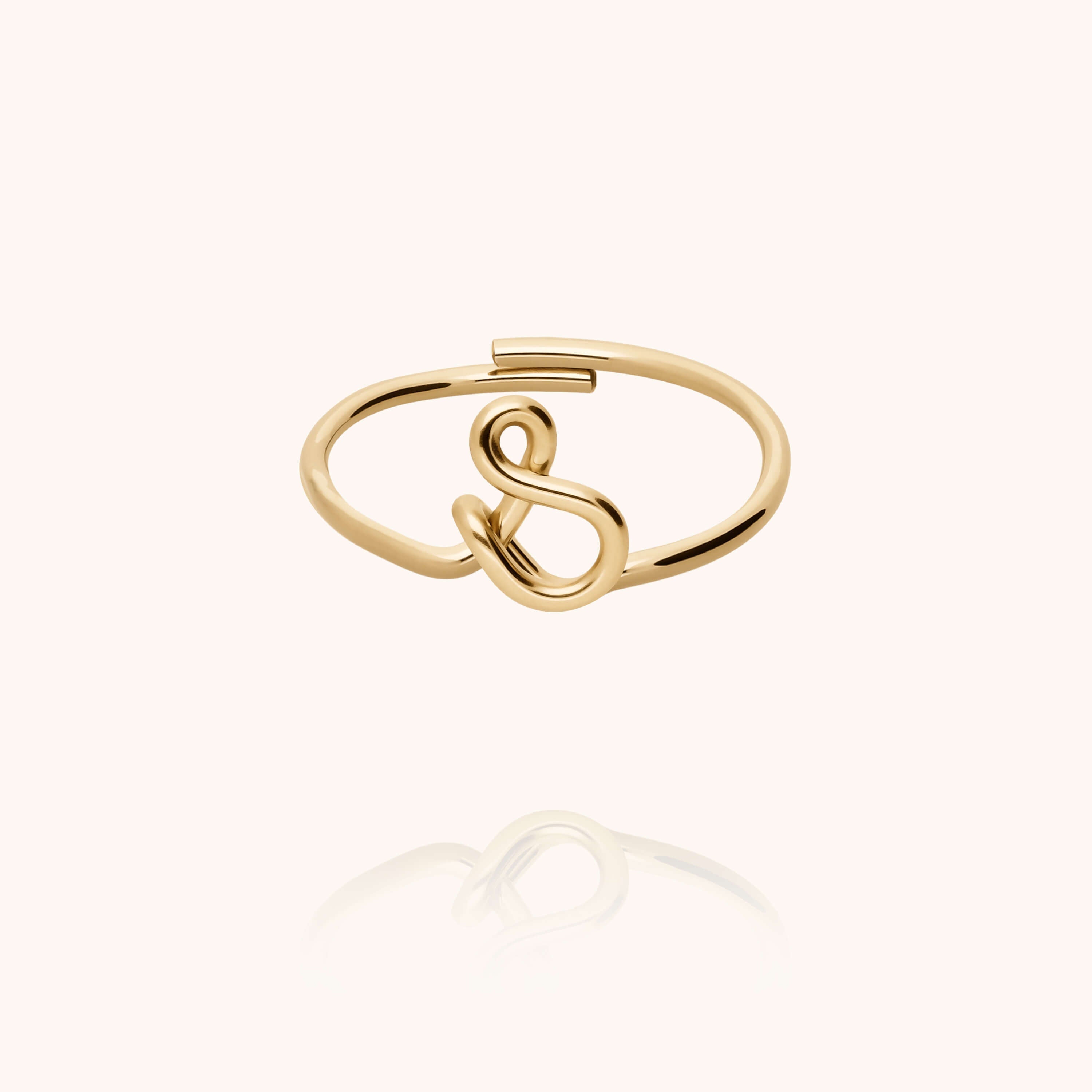 Original ring with initials letter s personalisation yellow gold handmade Atelier Paulin Australia --letter_s