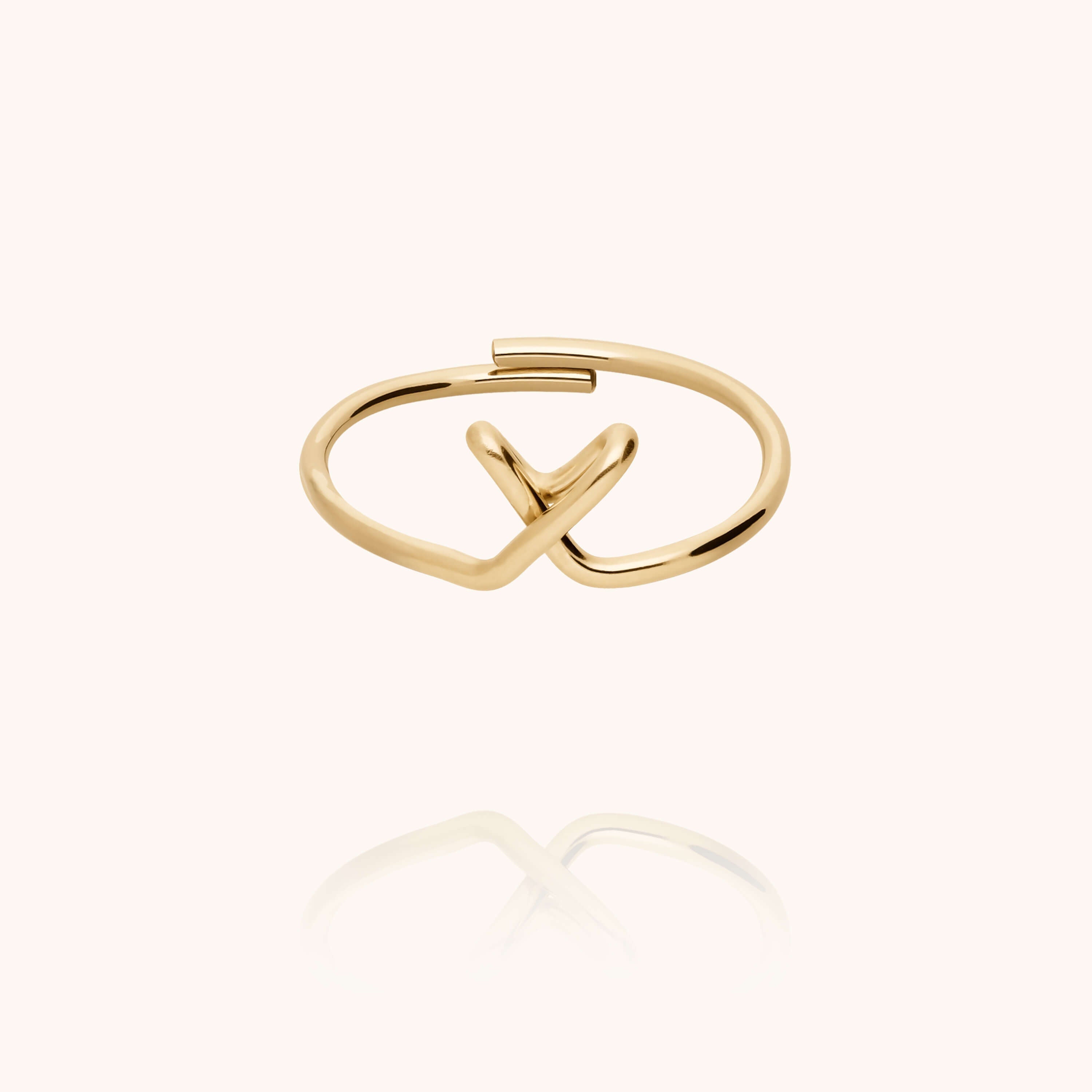 Original ring with initials letter x personalisation yellow gold handmade Atelier Paulin Australia --letter_x