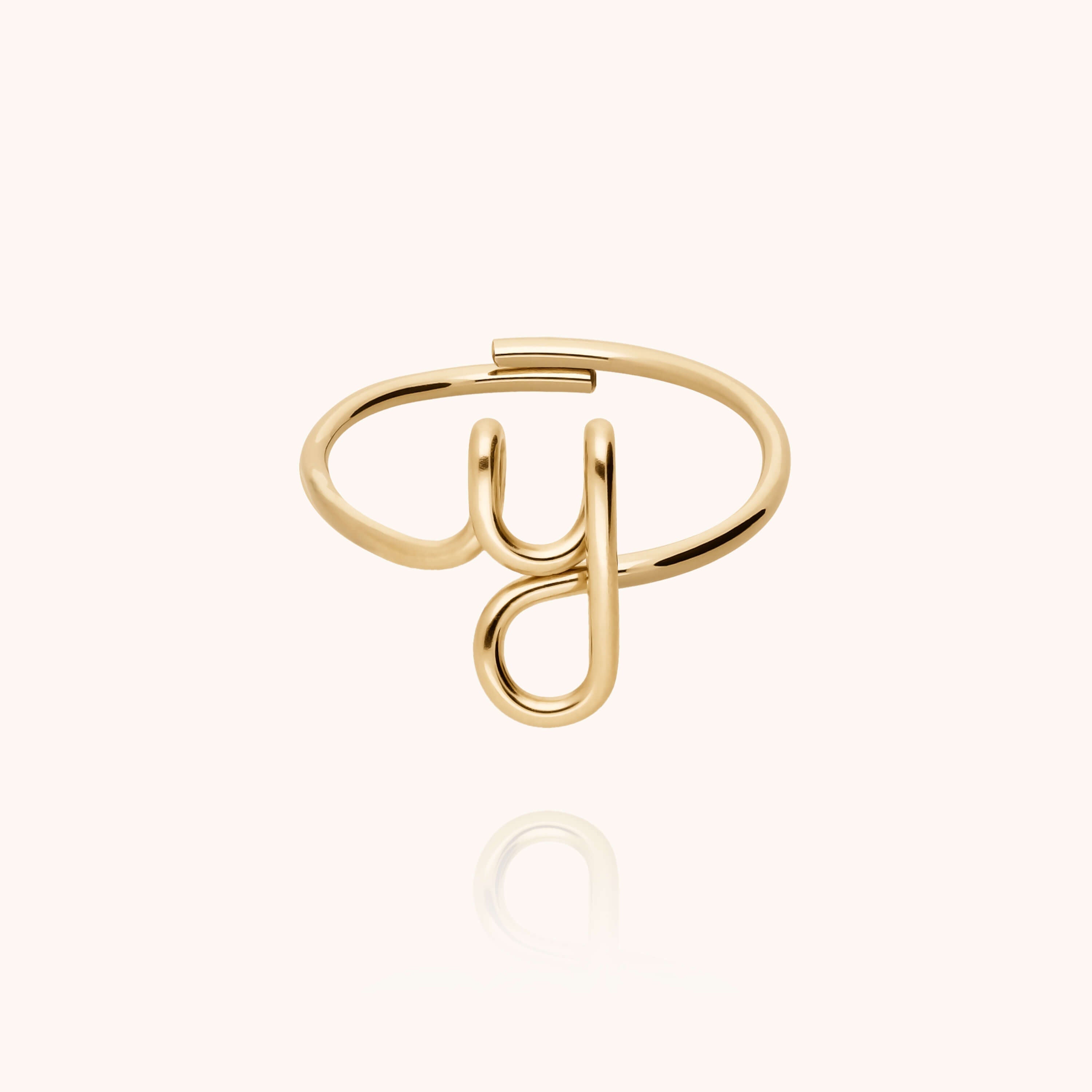 Original ring with initials letter y personalisation yellow gold handmade Atelier Paulin Australia --letter_y