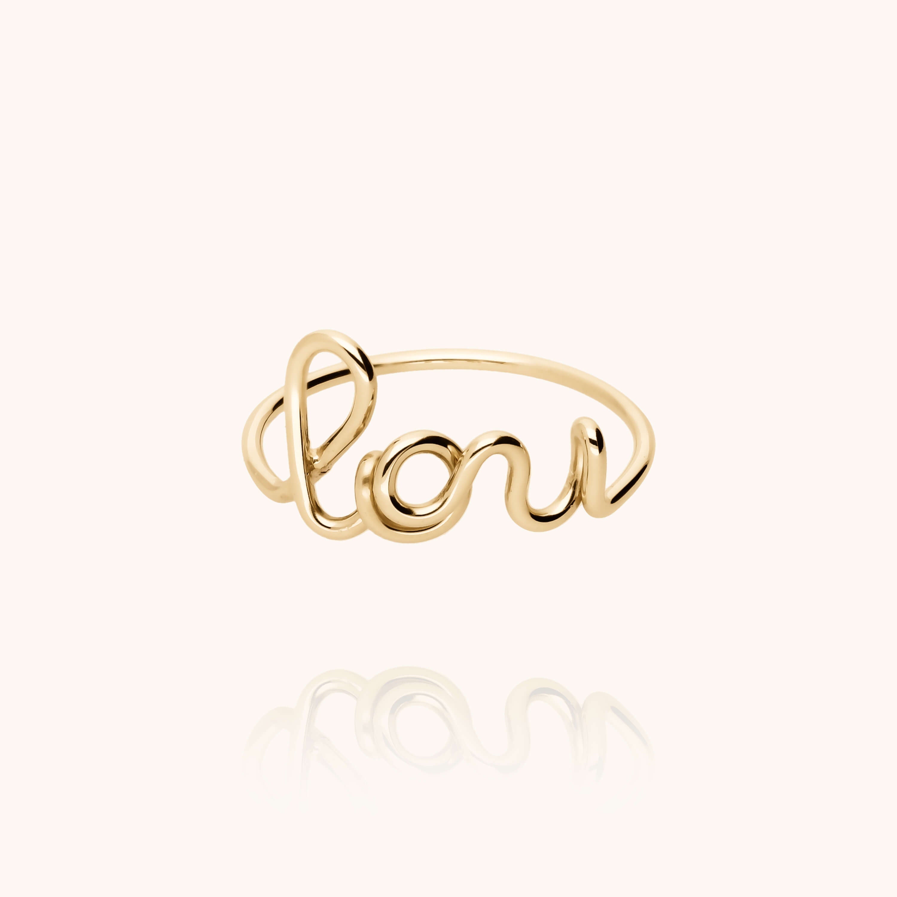 Original ring personalised with name 14k yellow gold-filled handcrafted Atelier Paulin Australia