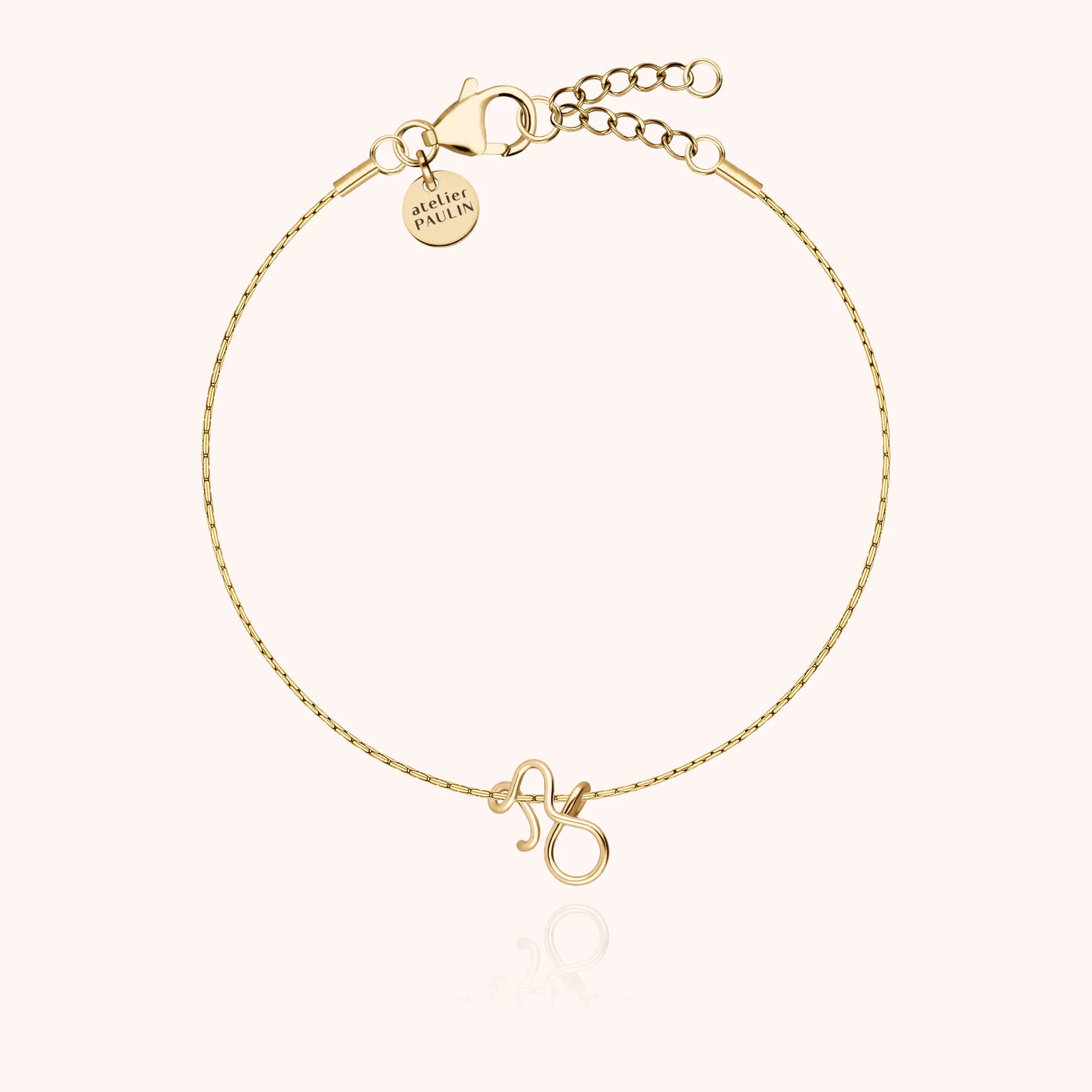 personalised initial chain bracelet letter Z 14k gold filled handmade Atelier Paulin Australia --letter_z