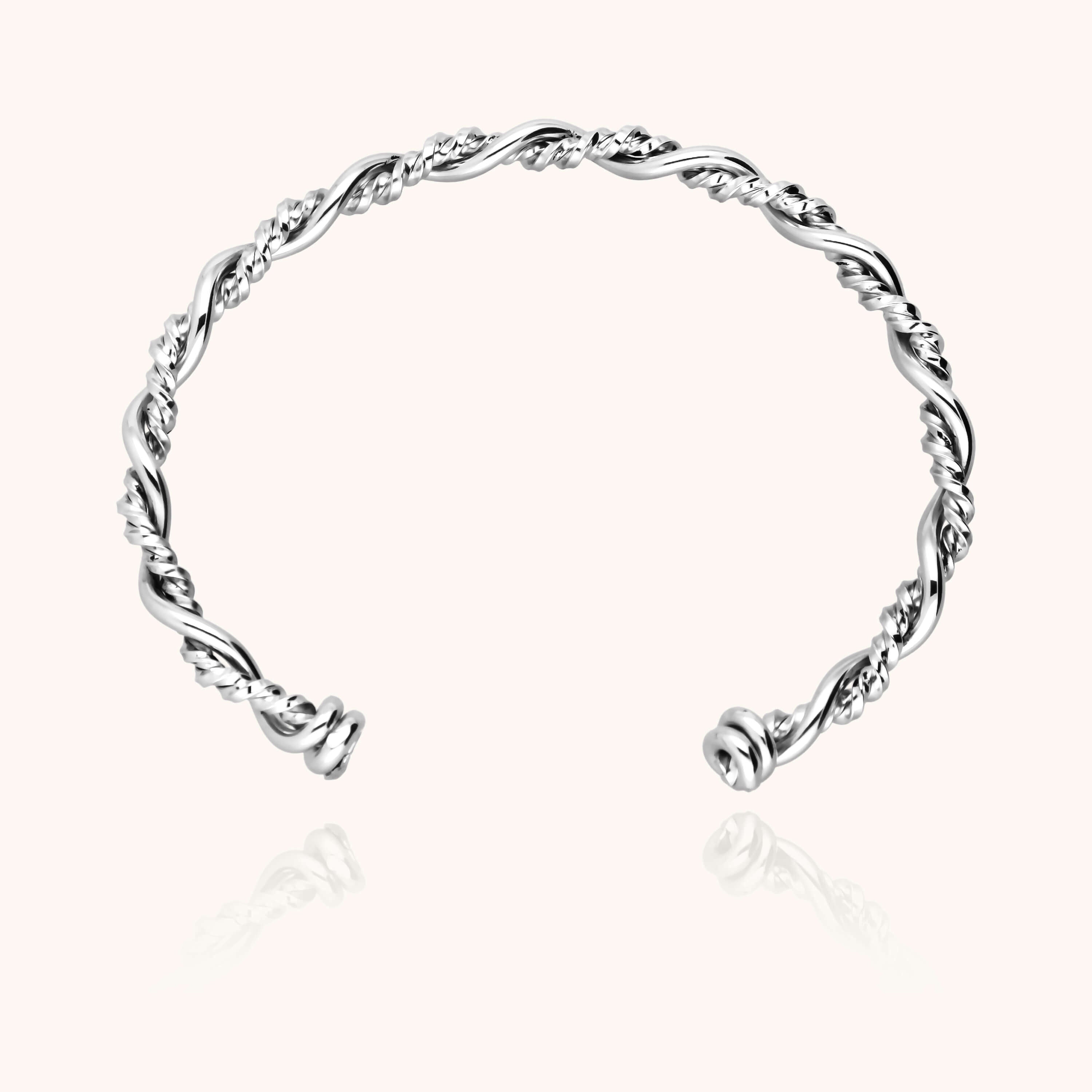 Bramble bangle bracelet sterling silver twisted wire side view Atelier Paulin Australia