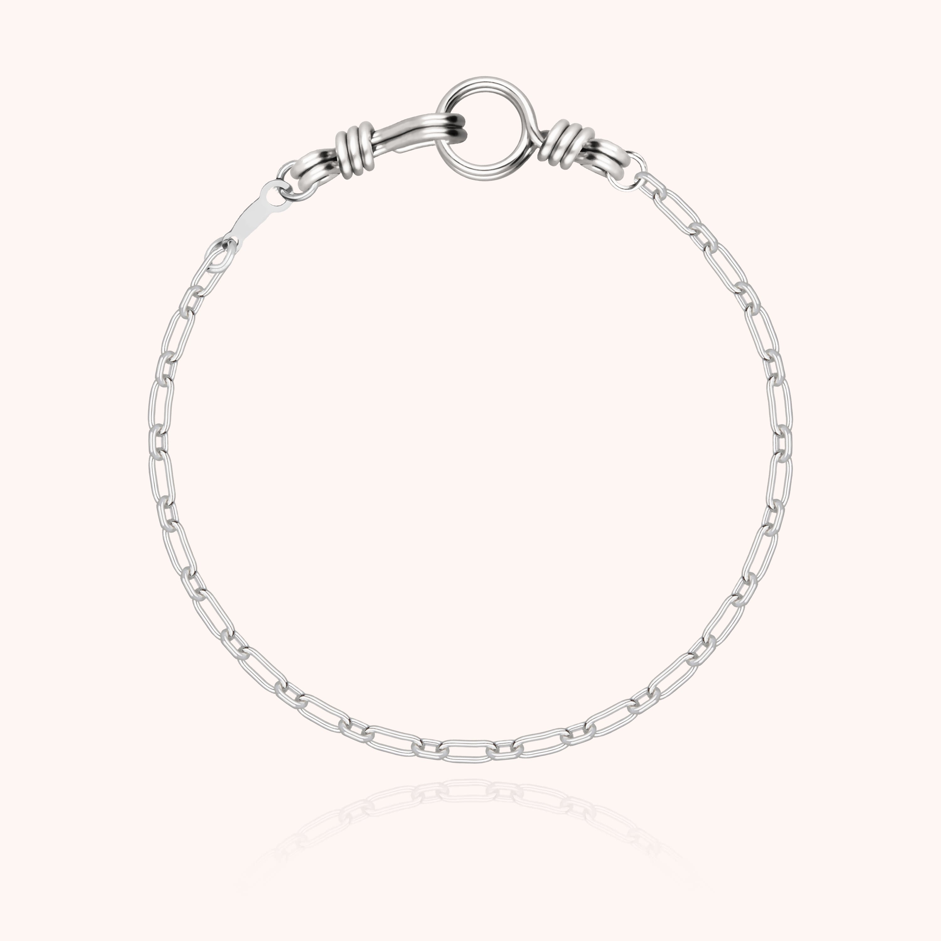 Bracelet Chaîne Rectangle Attache moi en silver 925 — bijou fait main Atelier Paulin