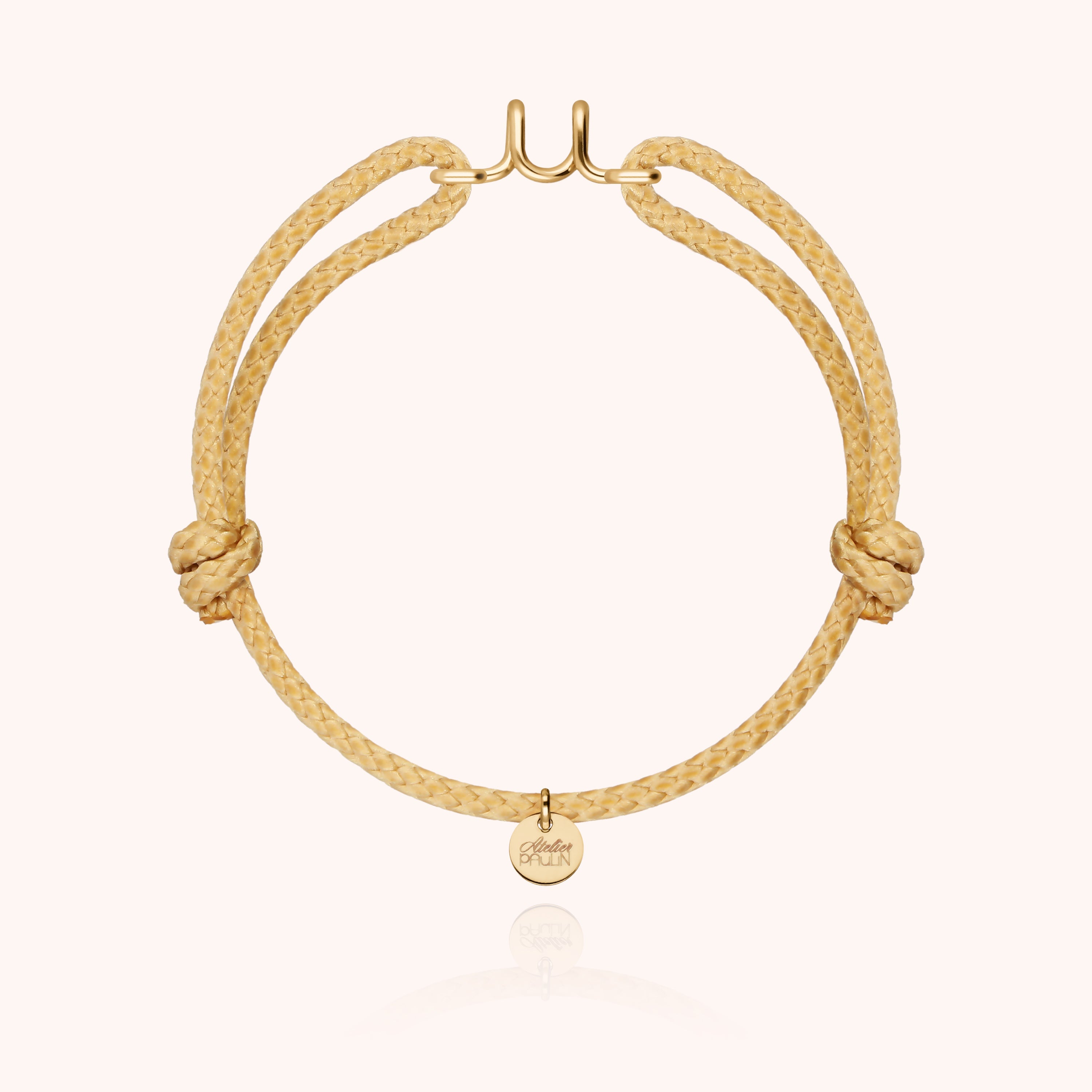 Initial Cord Bracelet for Him - 14k yellow gold-filled