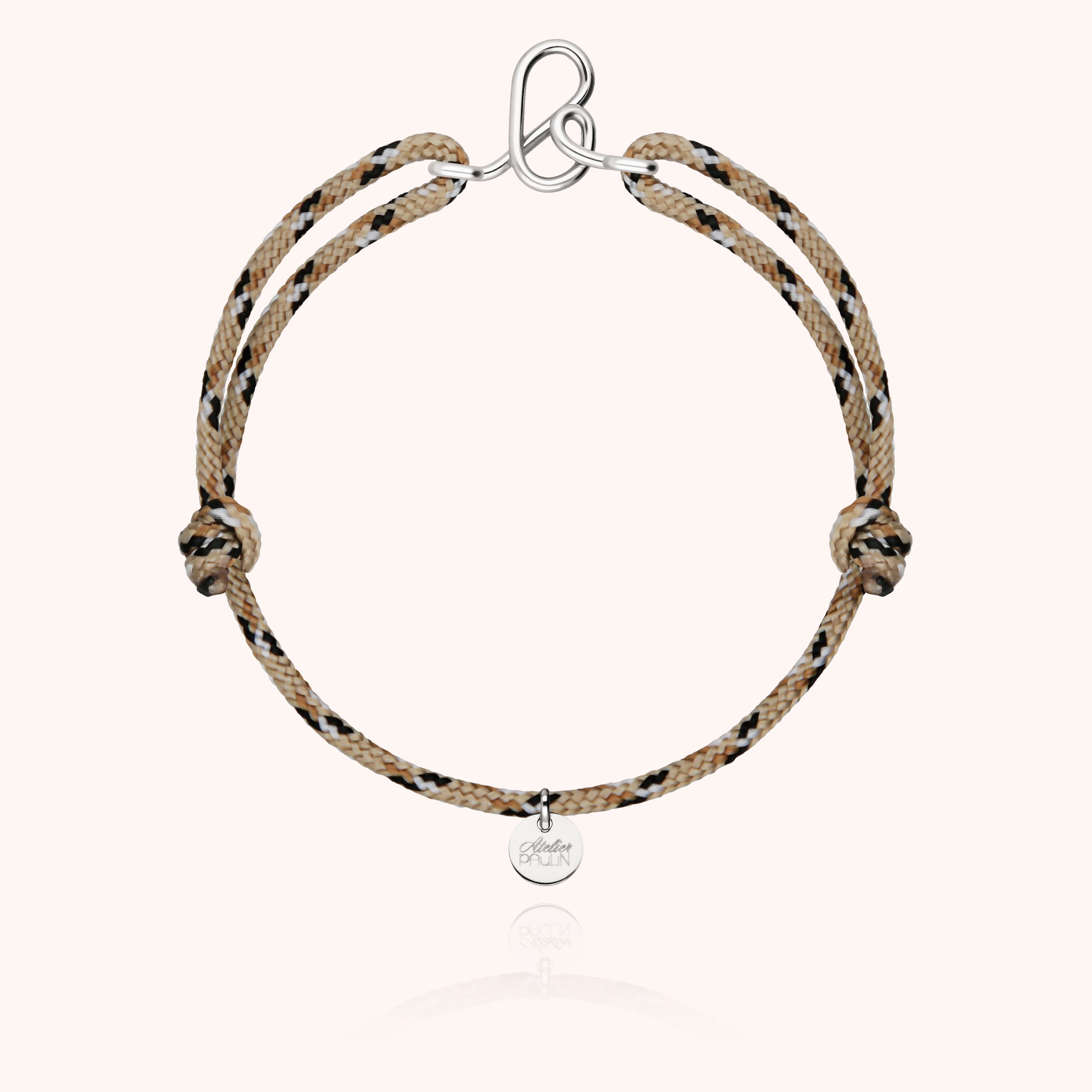 Initial Knot Cord Bracelet - silver