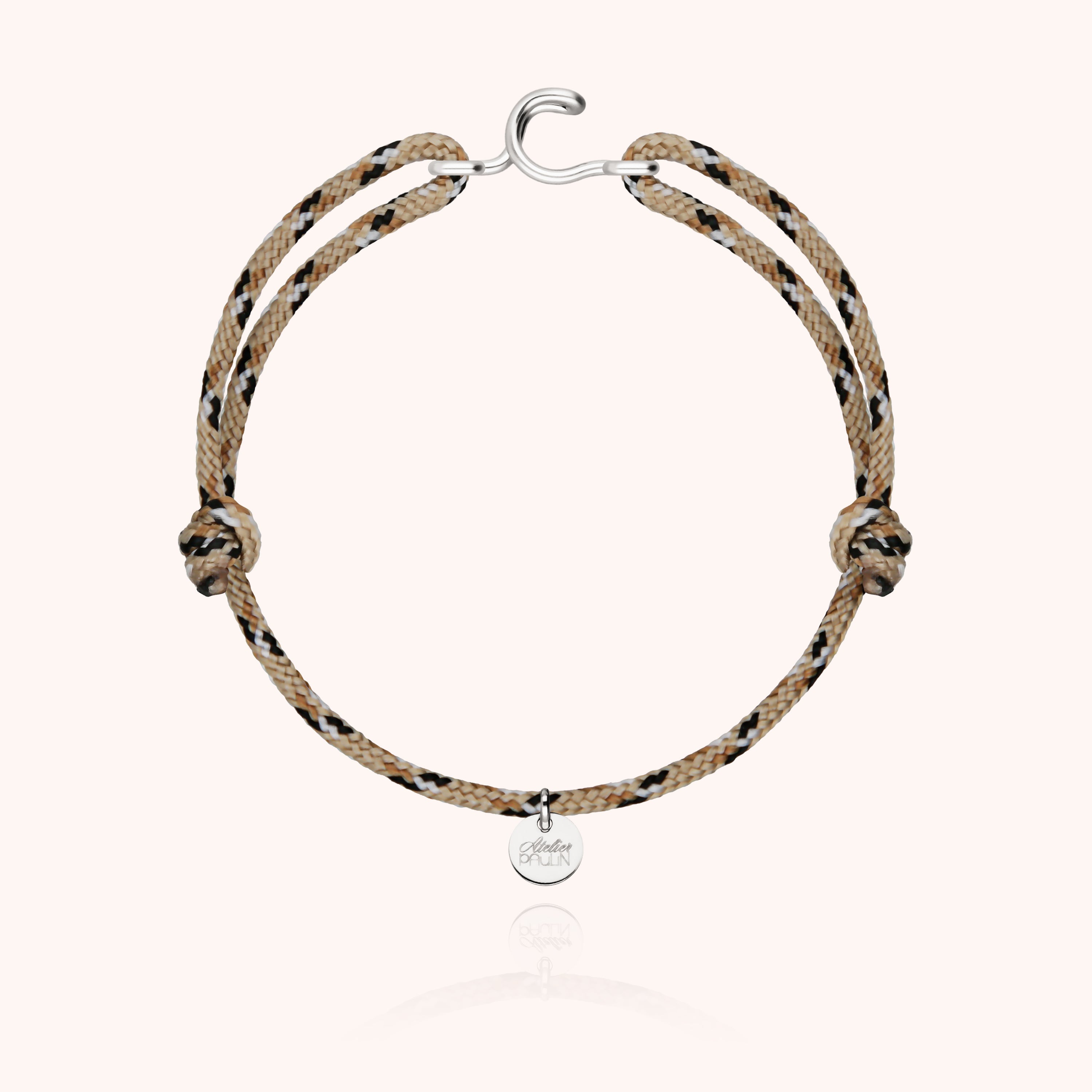 Initial Knot Cord Bracelet - silver