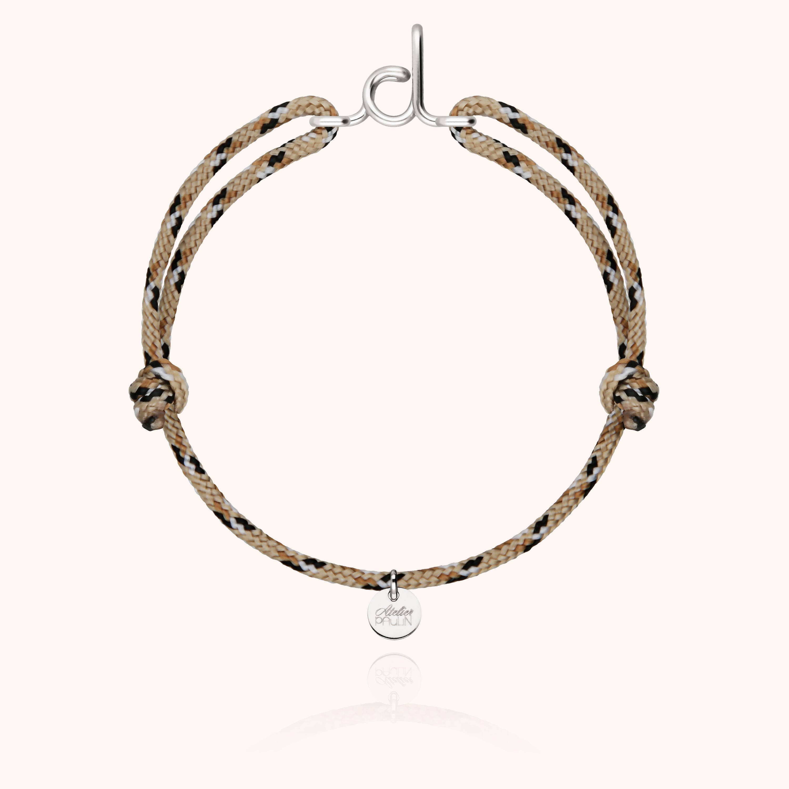 Initial Knot Cord Bracelet - silver