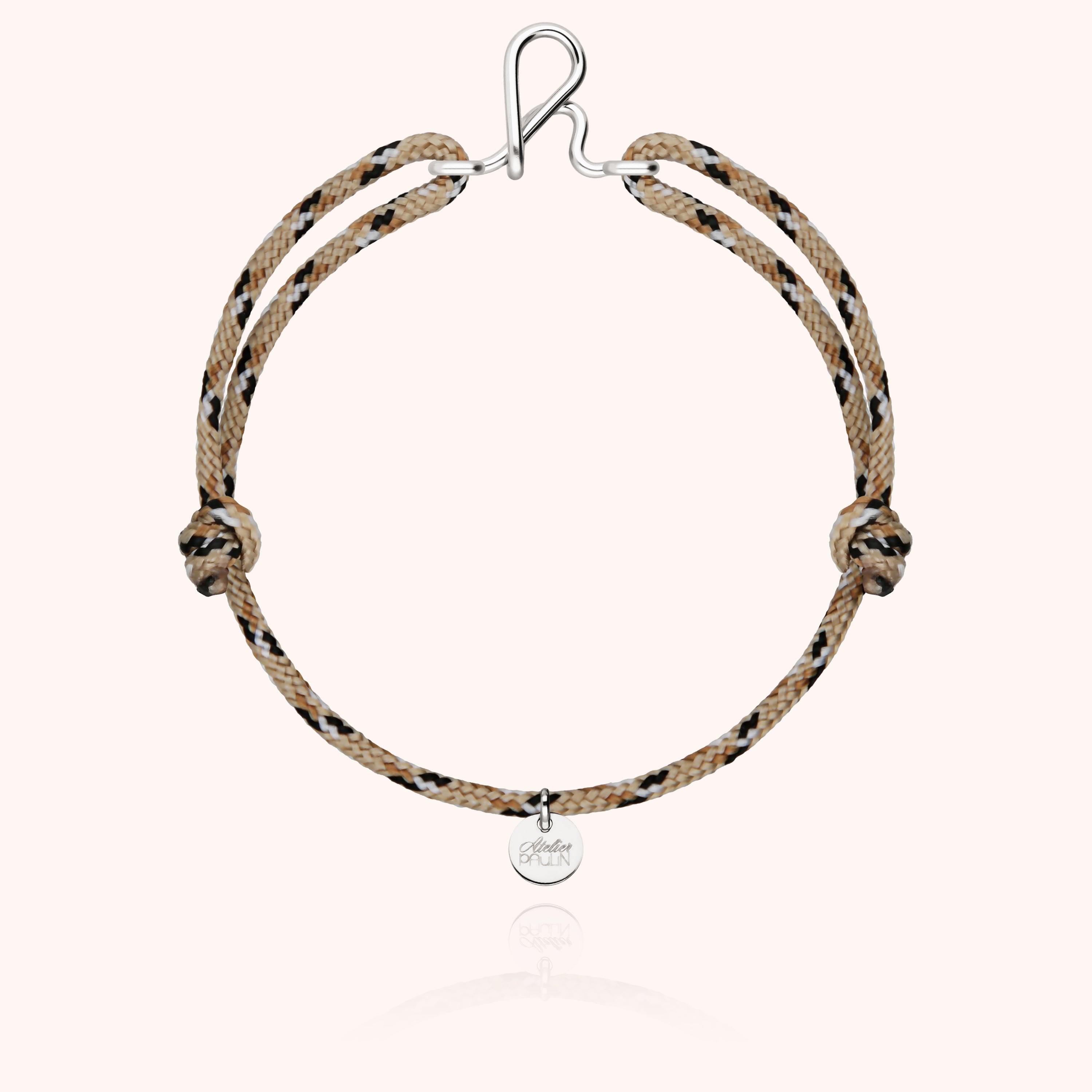 Initial Knot Cord Bracelet - silver