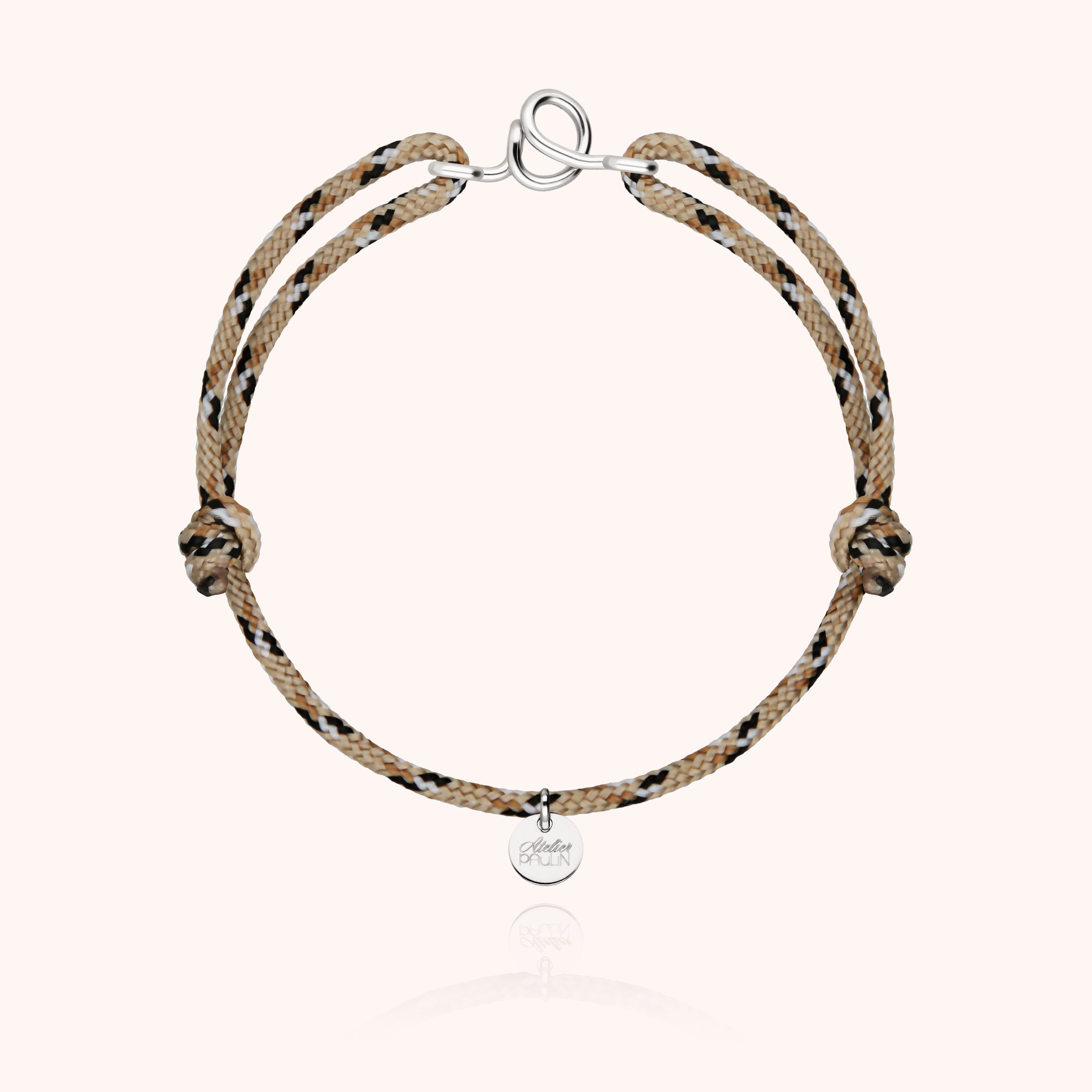 Initial Knot Cord Bracelet - silver