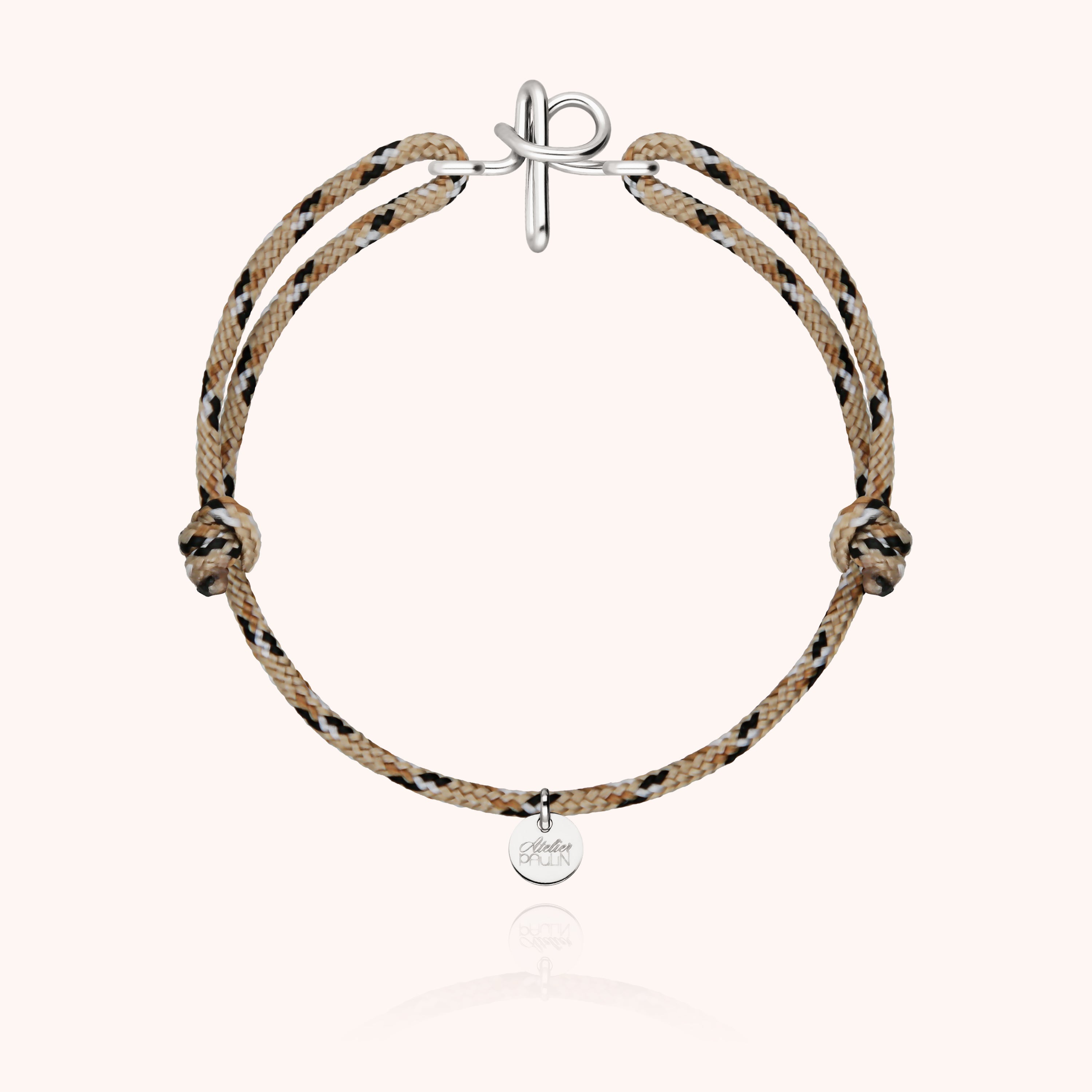 Initial Knot Cord Bracelet - silver