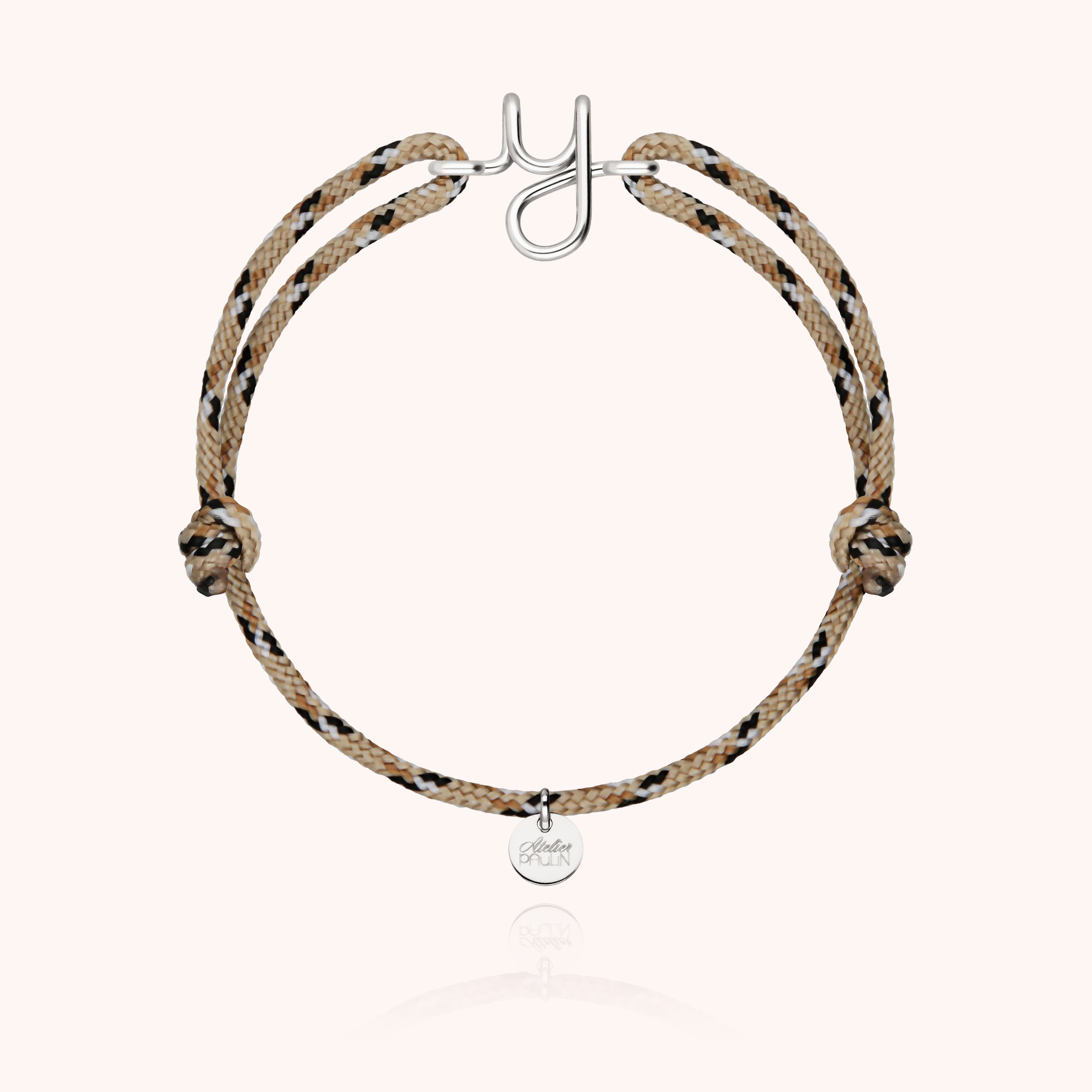 Initial Knot Cord Bracelet - silver