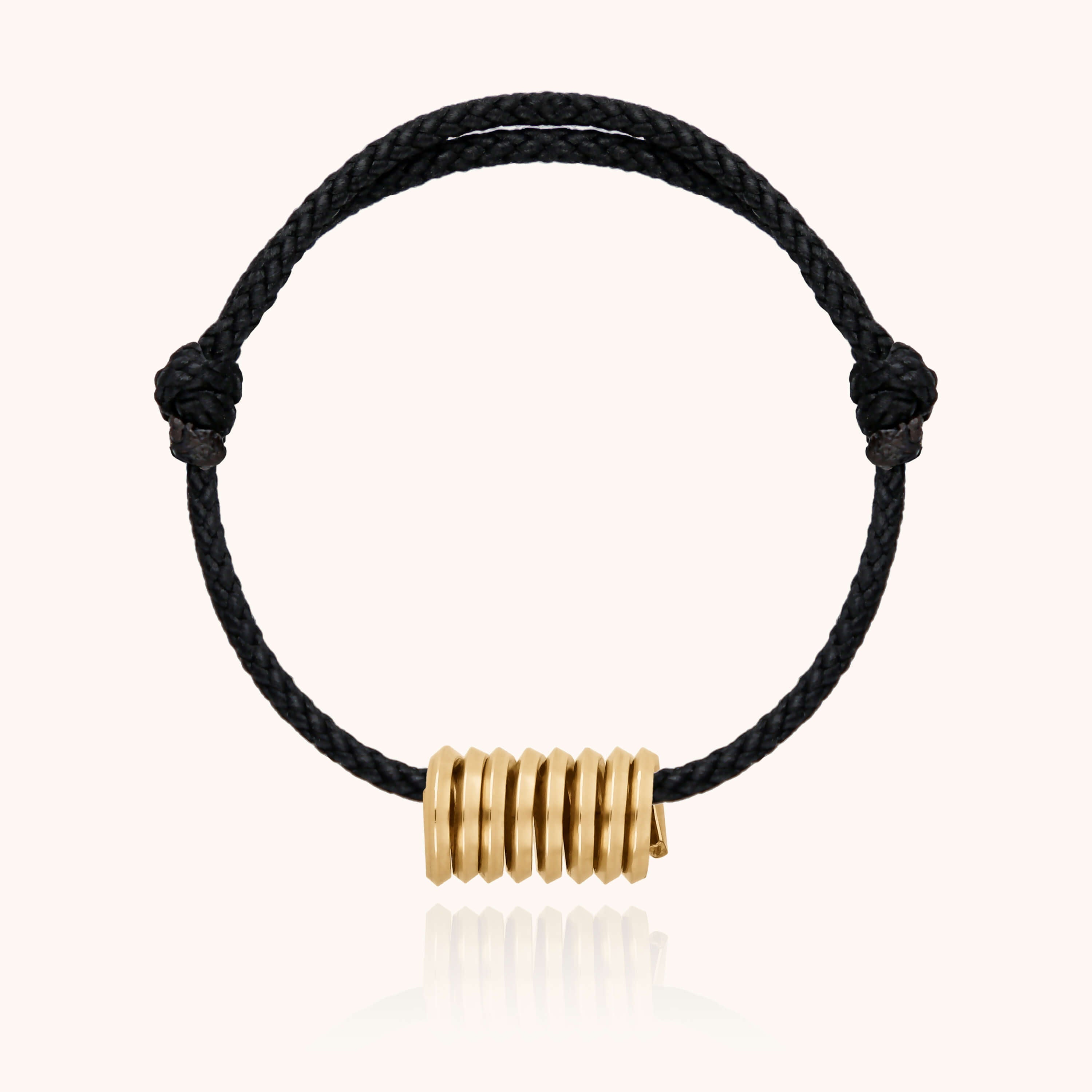 cord bracelet for men spring gold handcrafted in Paris by Atelier Paulin Australia --colour_black