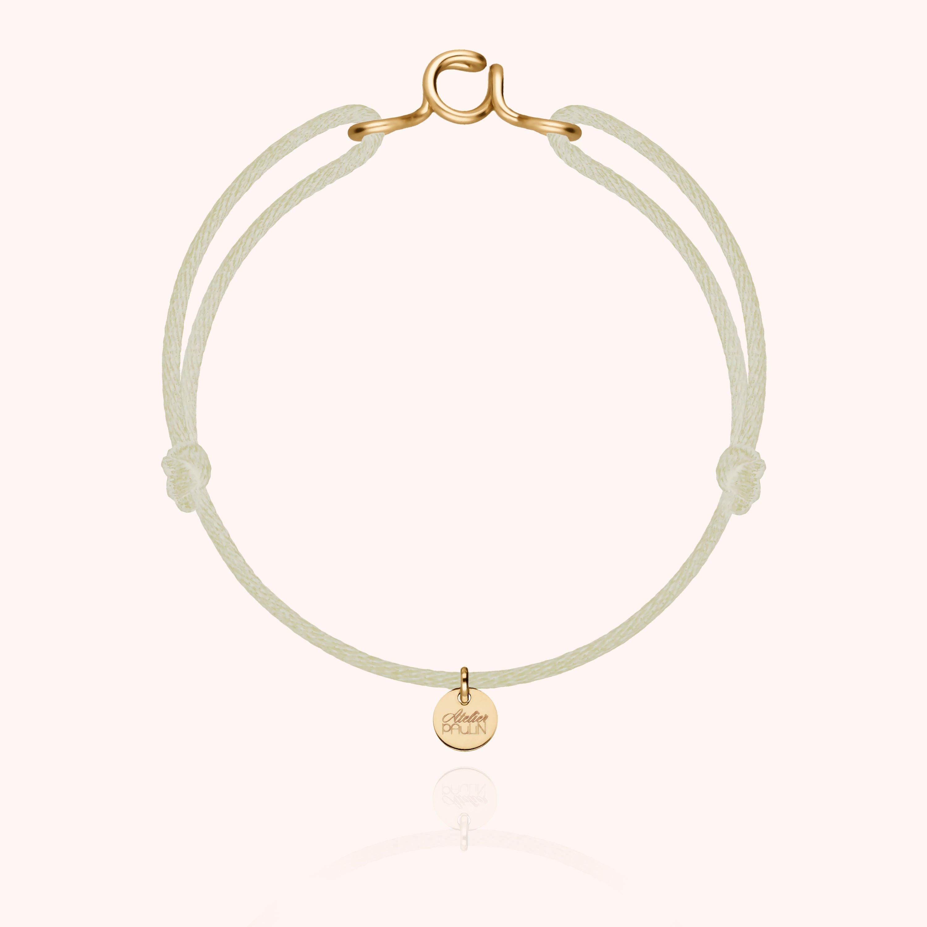 silk cord bracelet personalised letter initial yellow gold filled atelier paulin --colour_nude