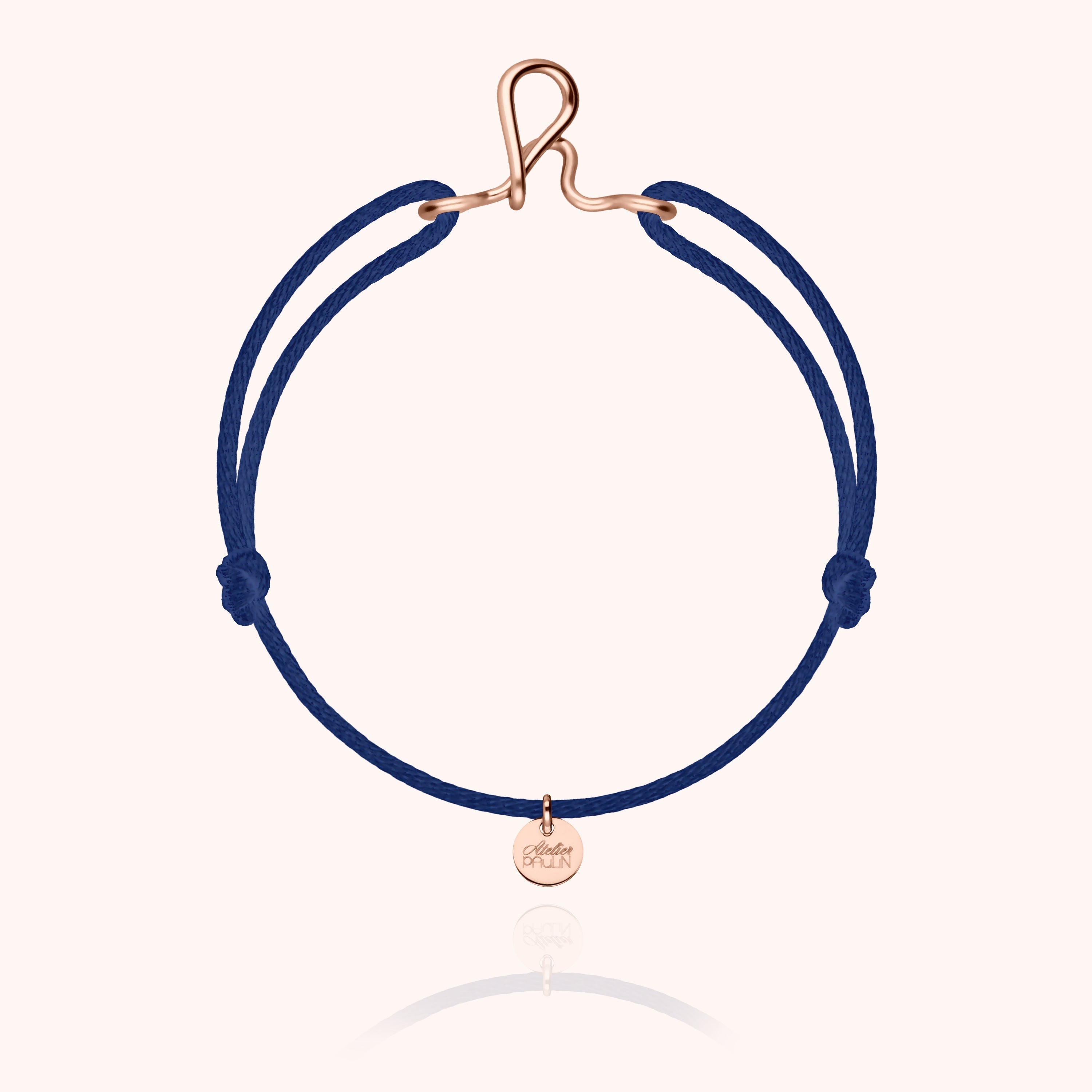 silk cord bracelet personalised letter initial atelier paulin --colour_midnight blue