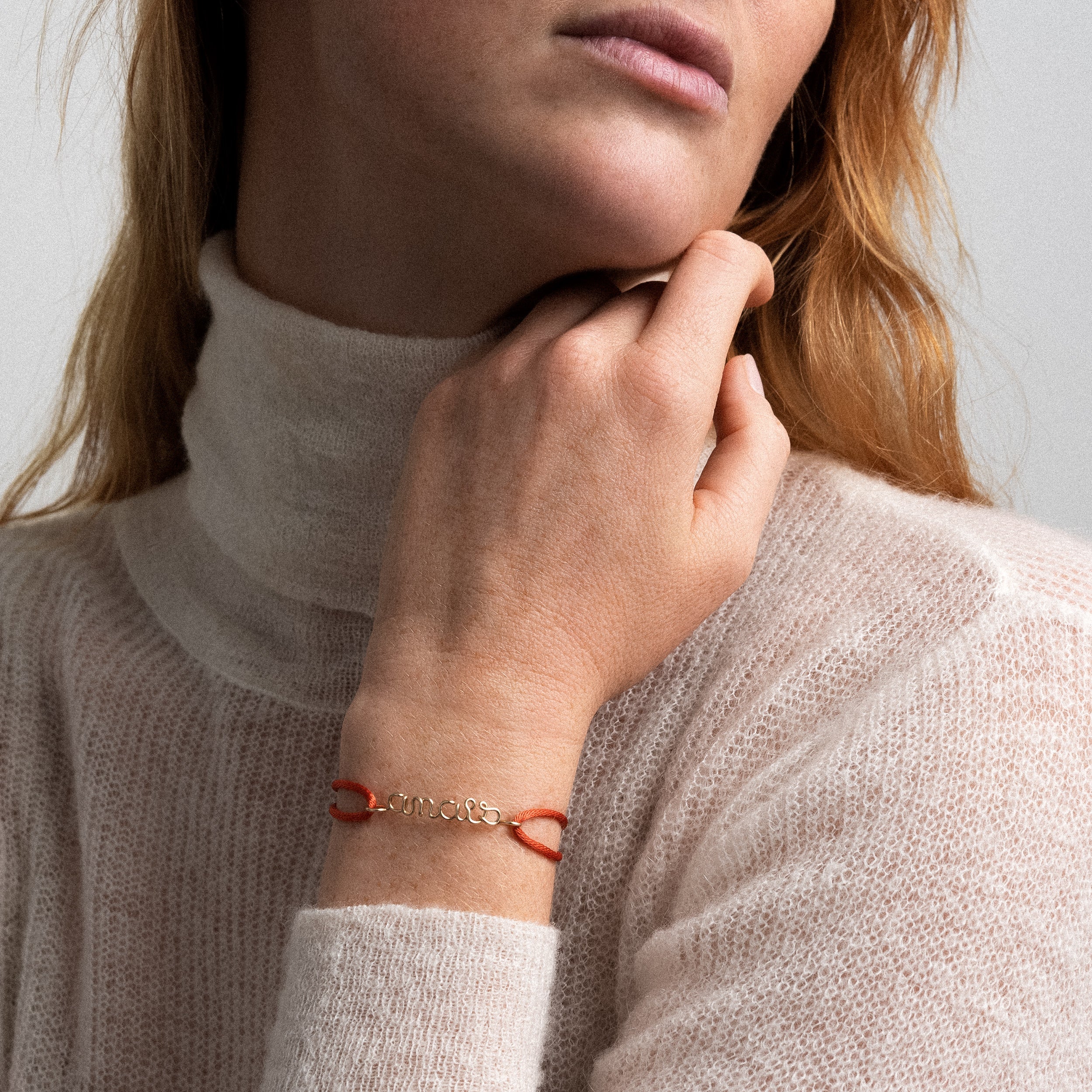 Original Personalised Cord Bracelet - 14k yellow gold-filled