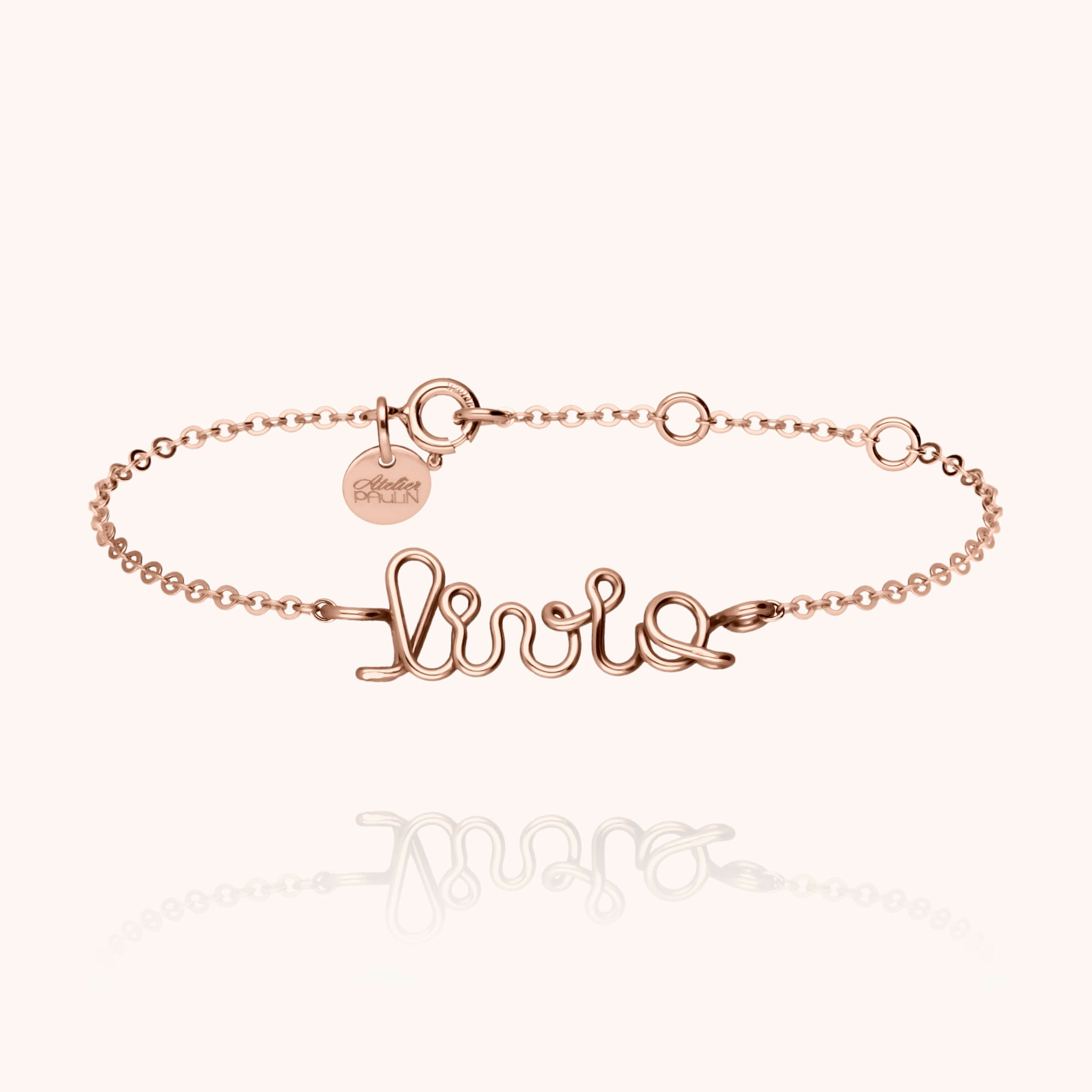 Richelieu chain Bracelet with name personalisation 14k rose gold-filled handcrafted Atelier Paulin Australia