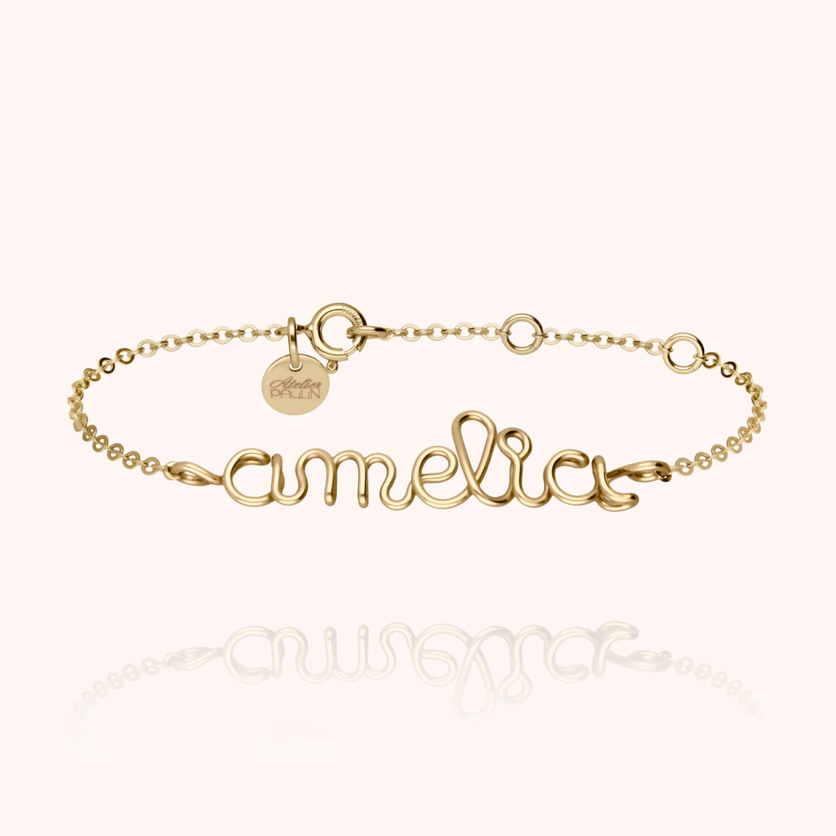 Bracelet Richelieu personalised gold filled handcrafted by Atelier Paulin in Paris.