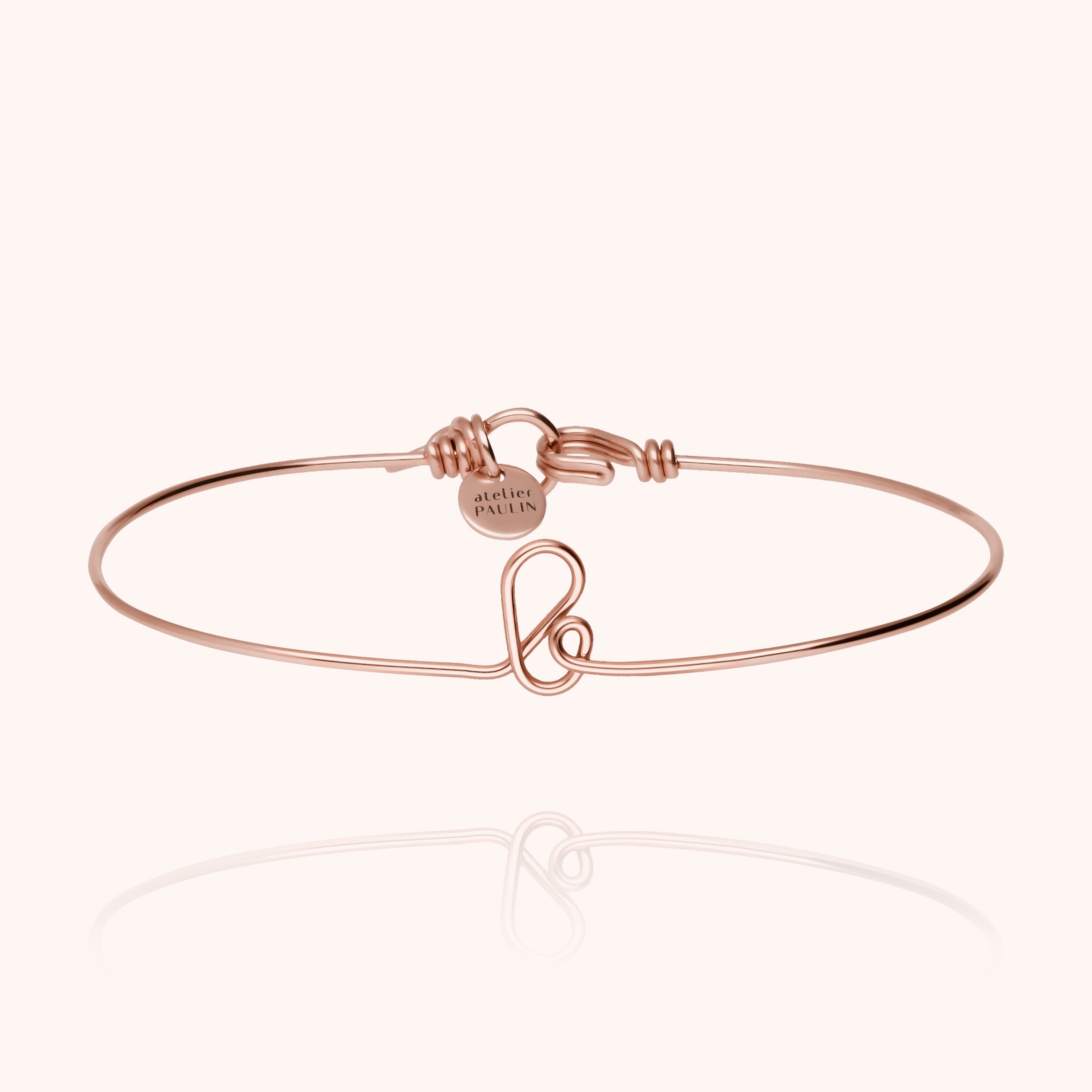personalised jewellery initial bangle letter b 14k rose gold-filled handmade Atelier Paulin Australia