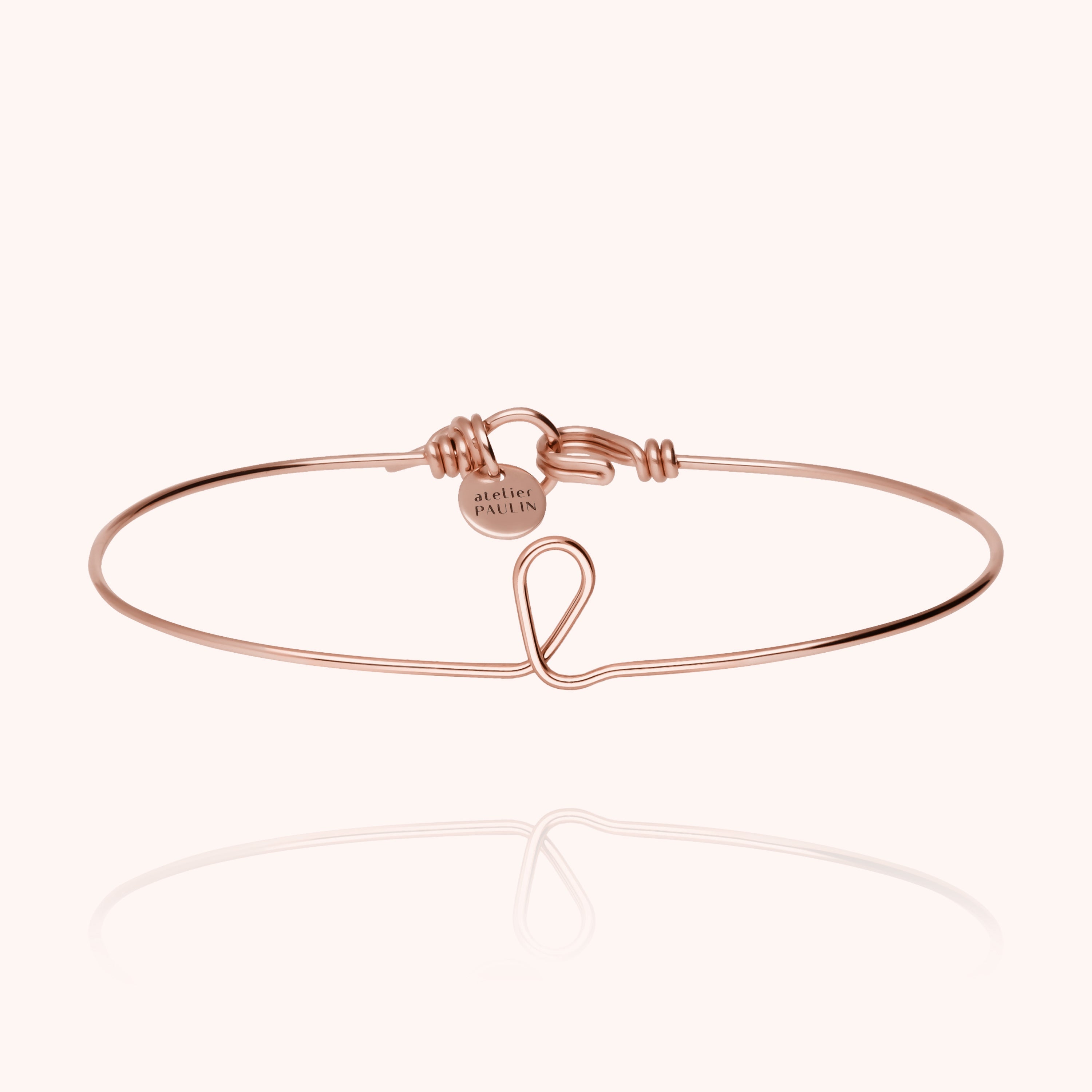 personalised jewellery initial bangle letter l 14k rose gold-filled handmade Atelier Paulin Australia