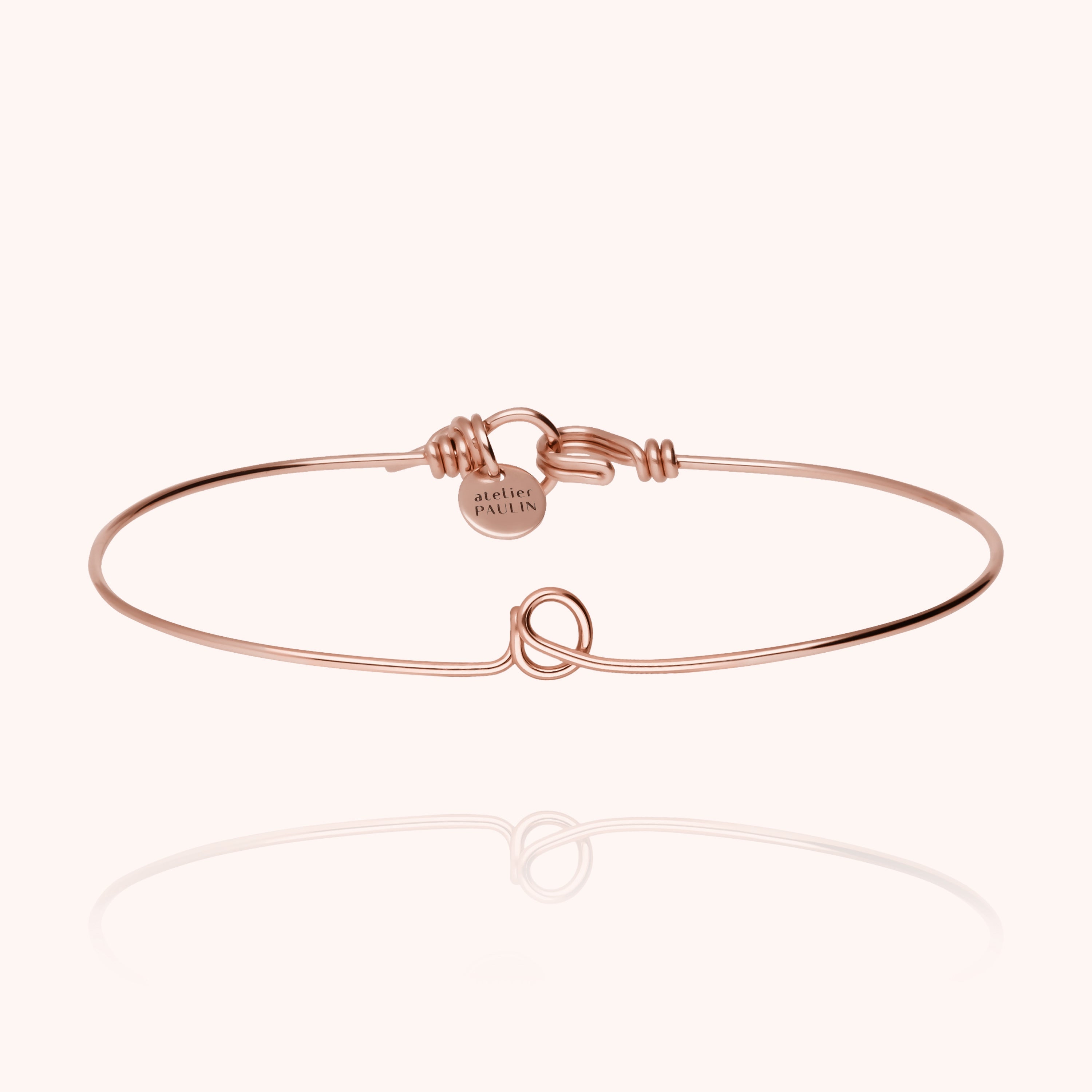 personalised jewellery initial bangle letter o 14k rose gold-filled handmade Atelier Paulin Australia
