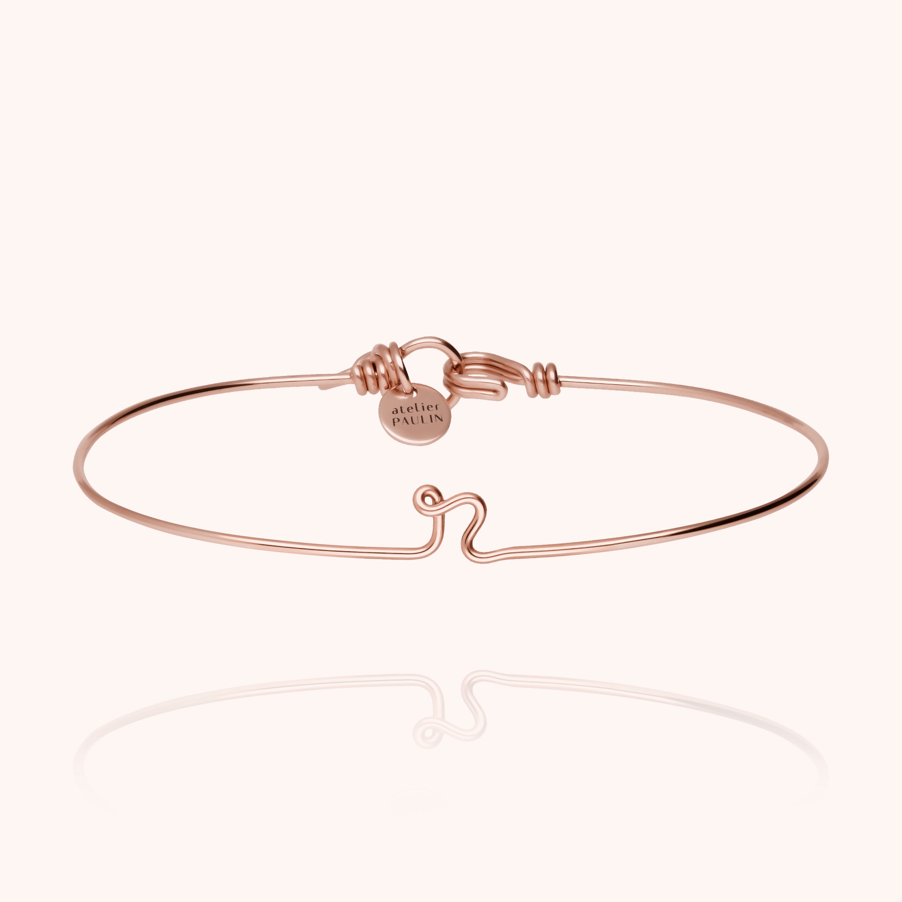 personalised jewellery initial bangle letter r 14k rose gold-filled handmade Atelier Paulin Australia