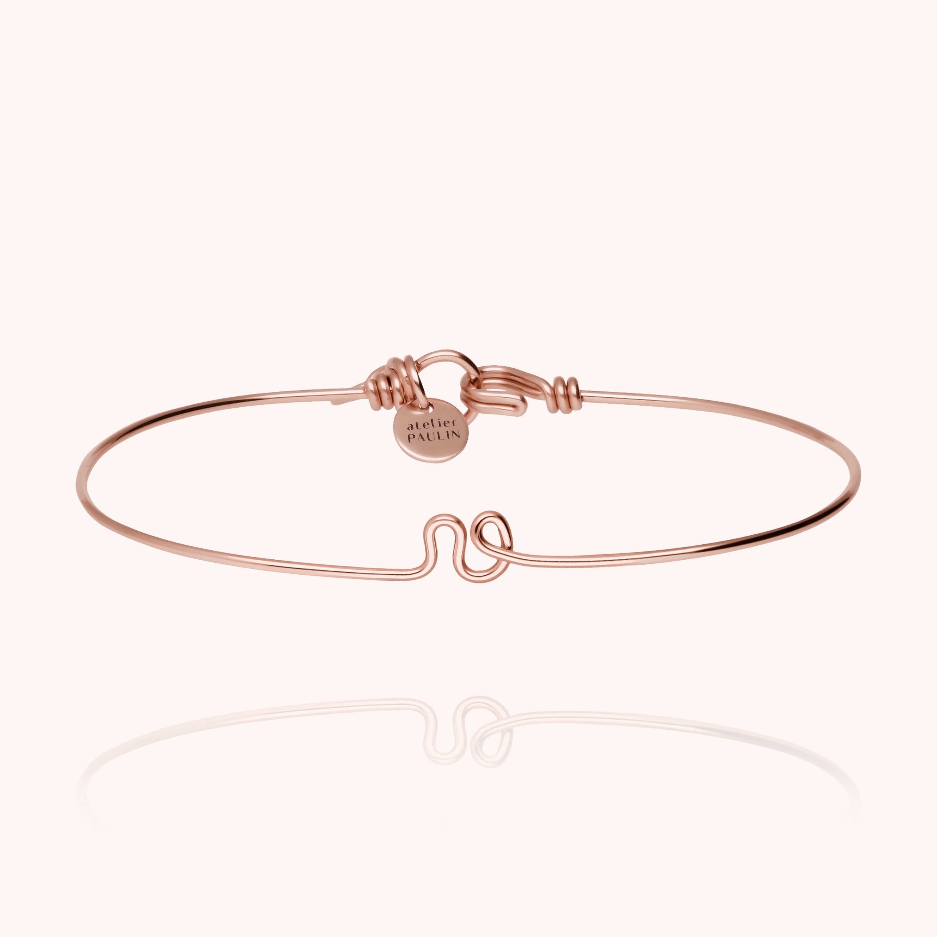 personalised jewellery initial bangle letter v 14k rose gold-filled handmade Atelier Paulin Australia