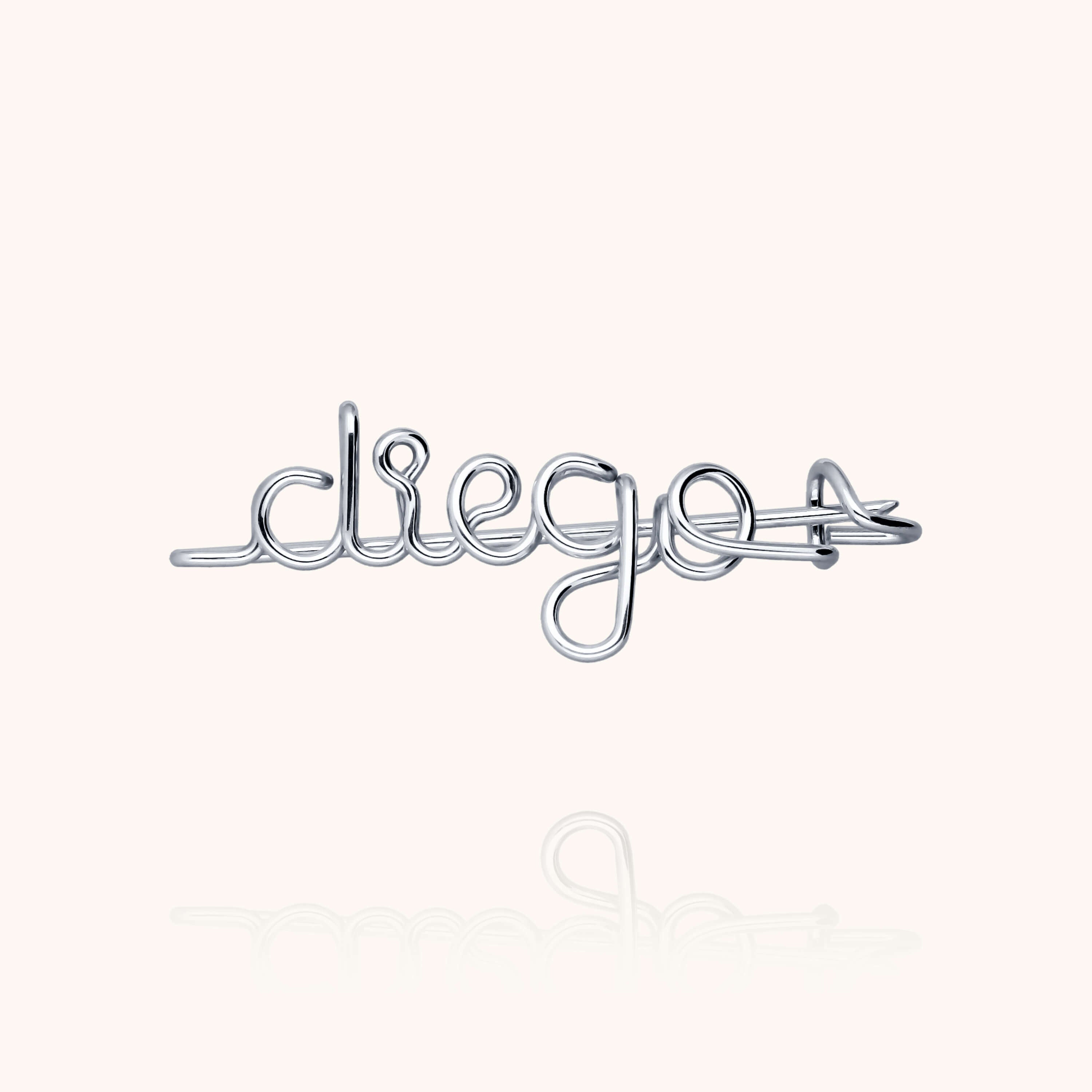 Original brooch personalised with name 925 sterling silver handmade Atelier Paulin Australia
