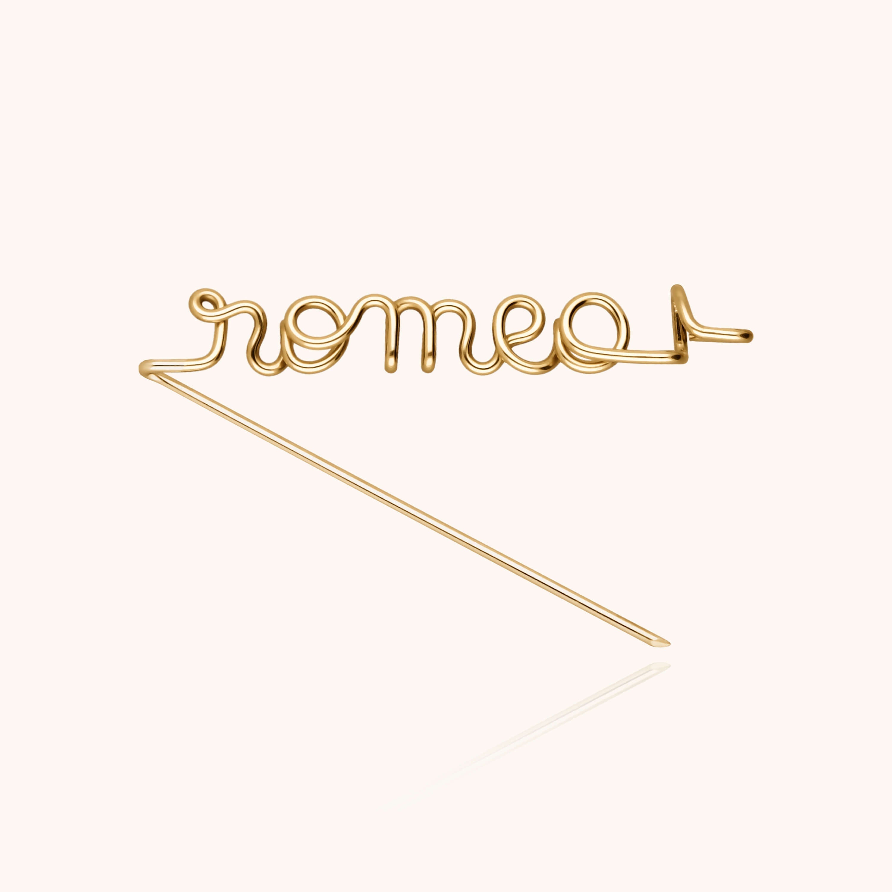 Original brooch personalised with name 14K yellow gold-filled jewellery pin Atelier Paulin Australia
