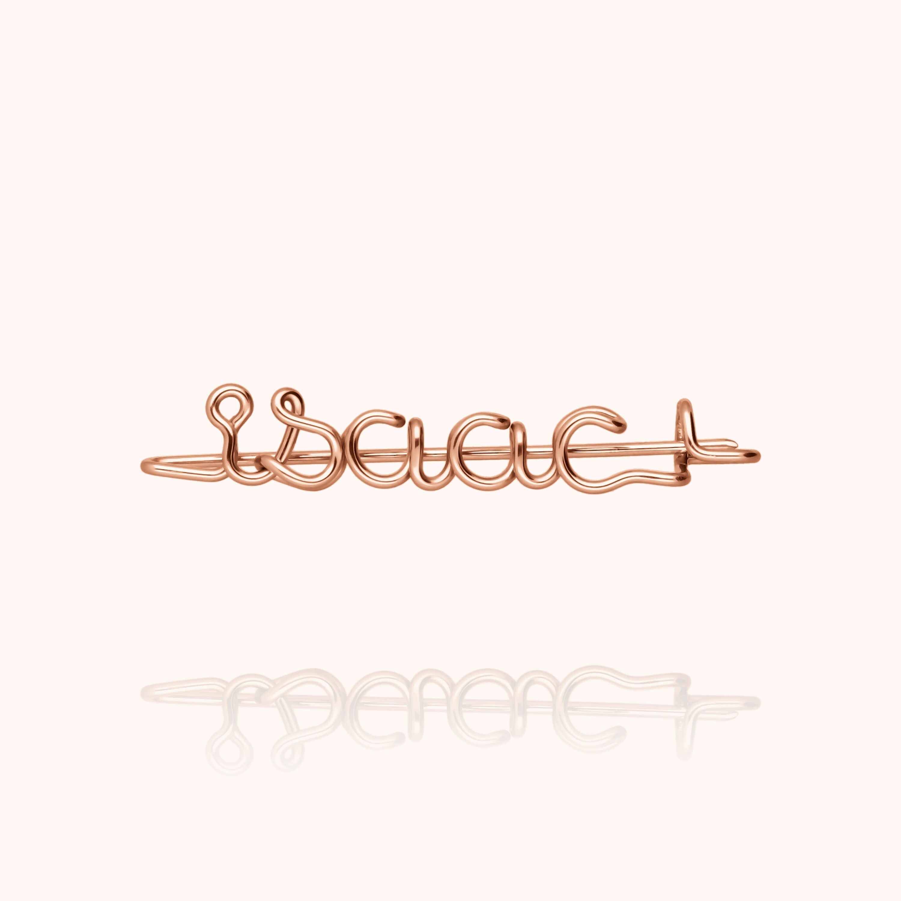 Original brooch personalised with name 14K rose gold-filled handmade Atelier Paulin Australia
