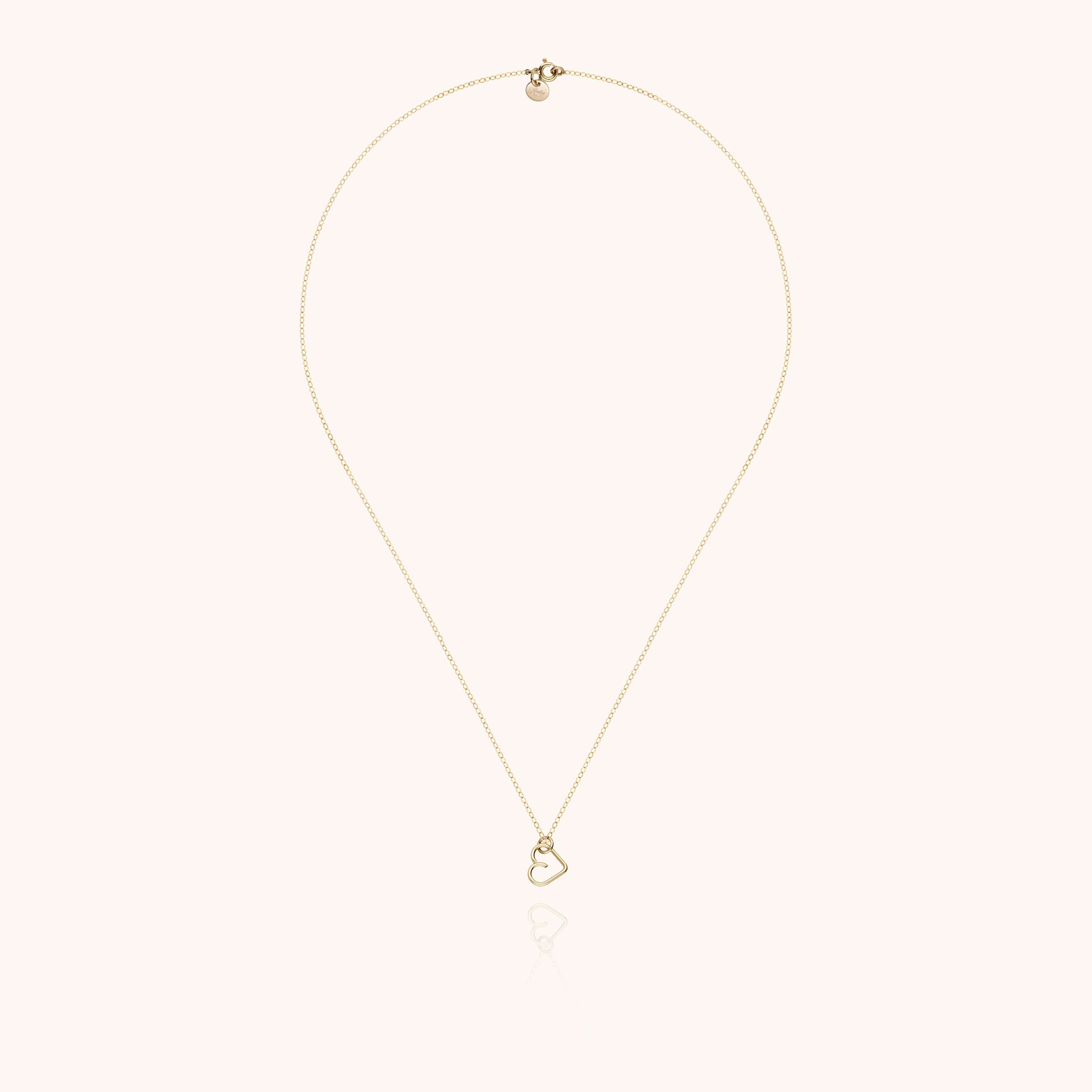 Lucky One Heart Charm Necklace - 14k yellow gold-filled
