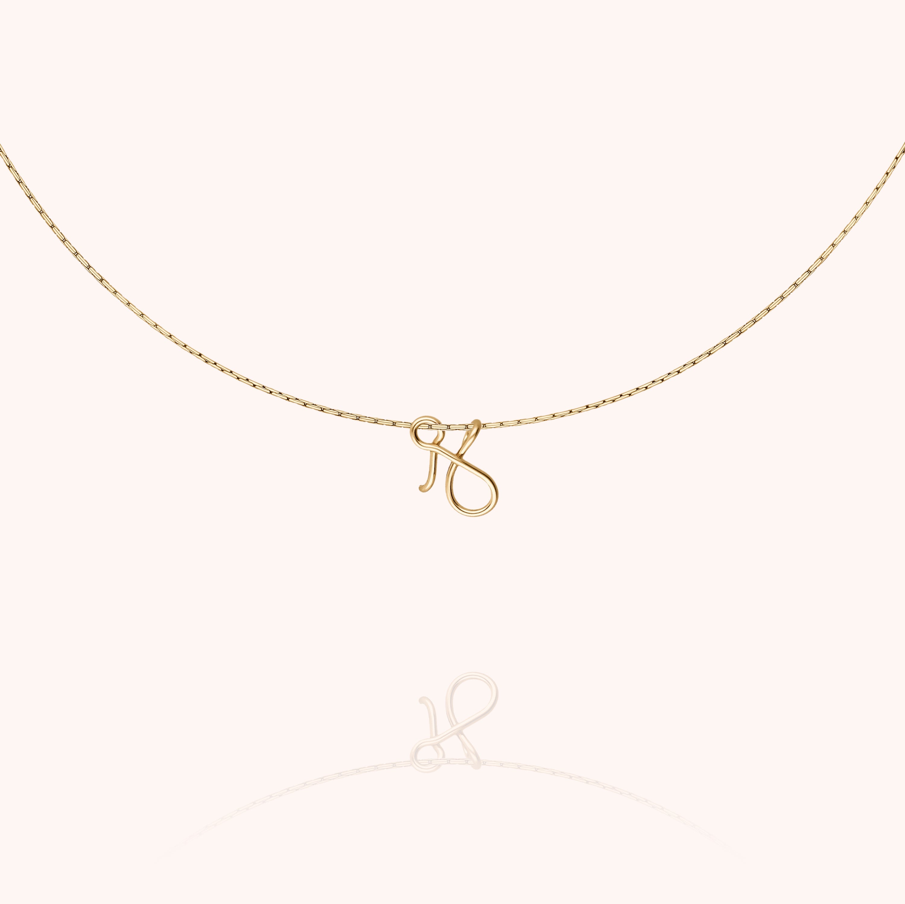 personalised initial chain necklace letter j 14k gold filled handmade Atelier Paulin Australia