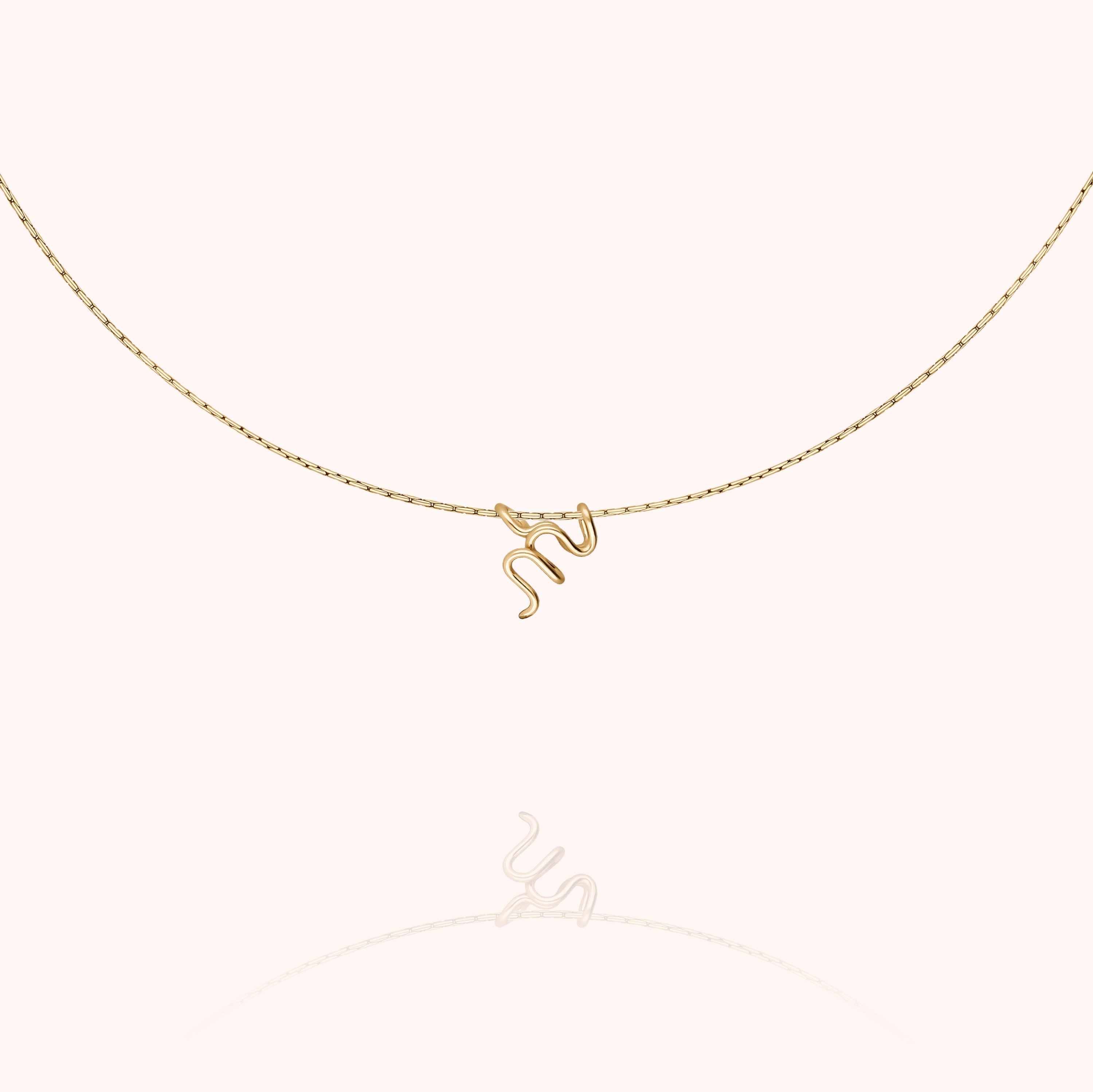 personalised initial chain necklace letter n 14k gold filled handmade Atelier Paulin Australia