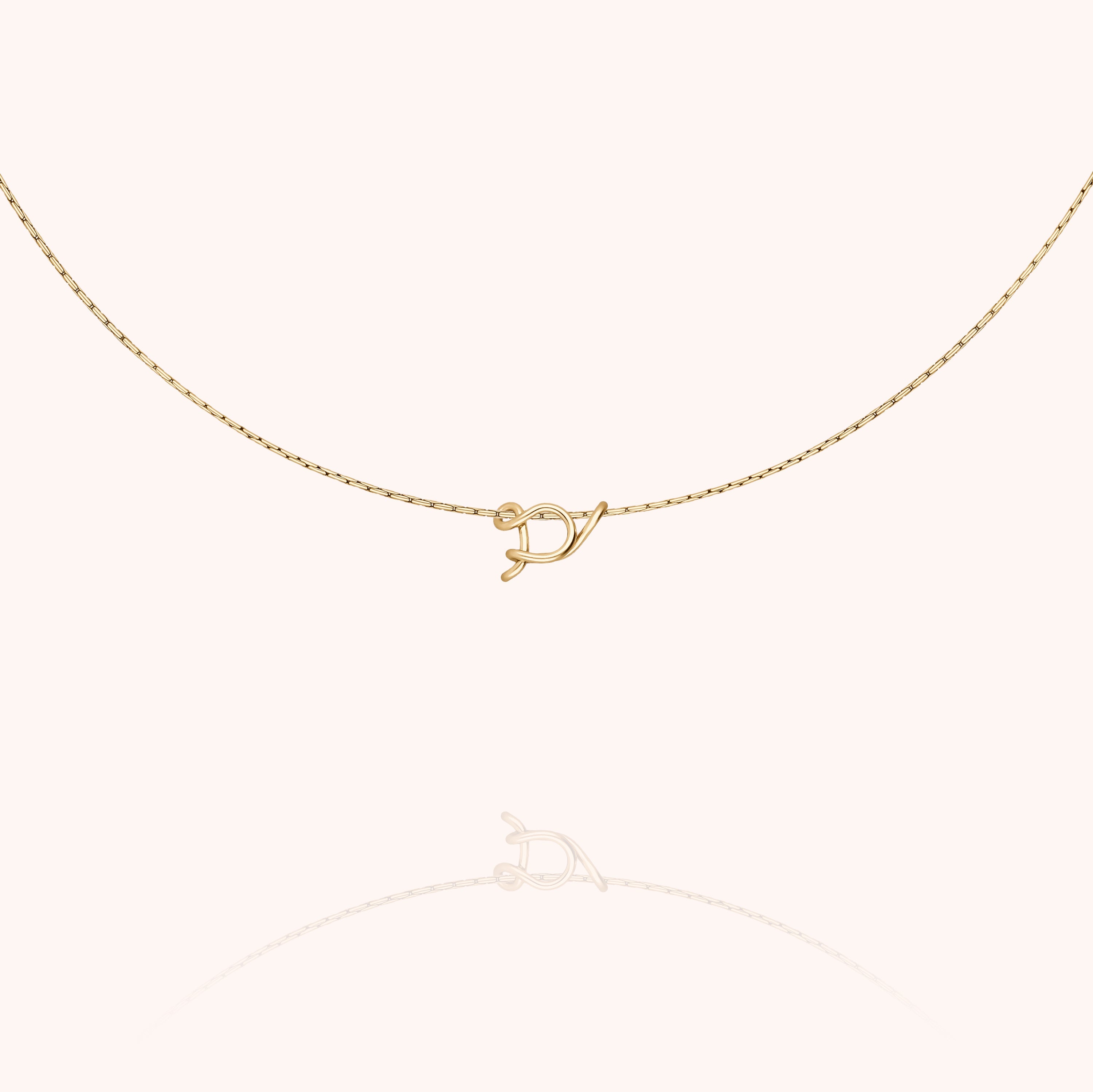 personalised initial chain necklace letter s 14k gold filled handmade Atelier Paulin Australia