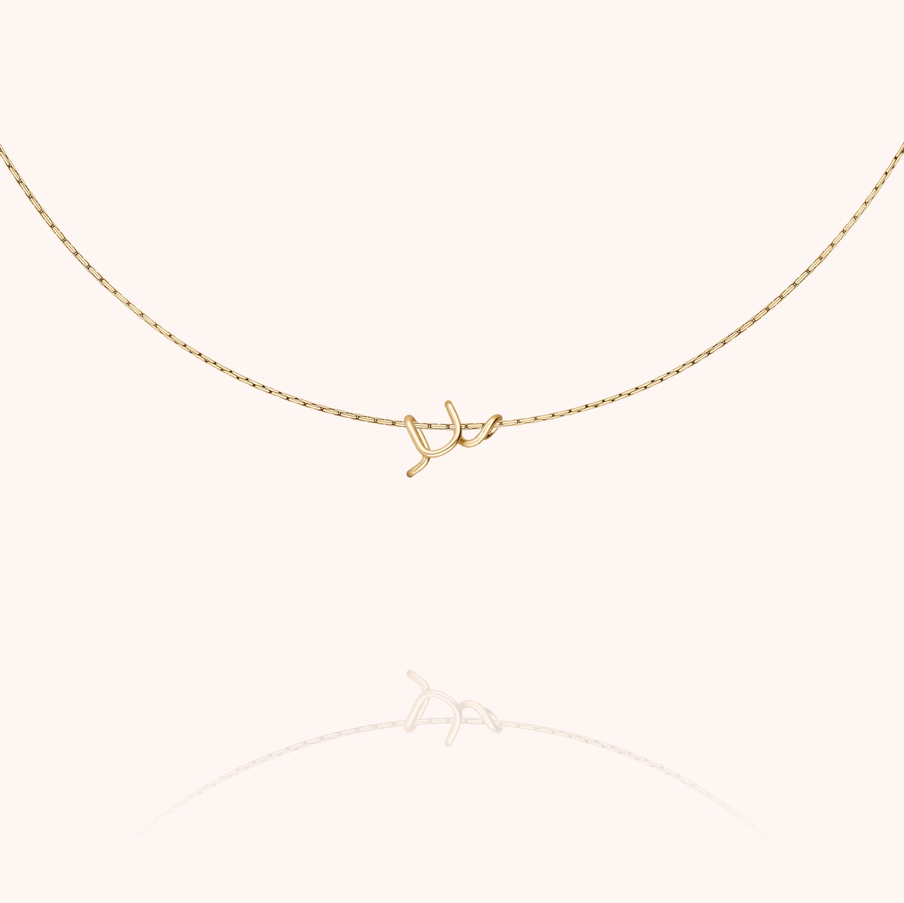 personalised initial chain necklace letter u 14k gold filled handmade Atelier Paulin Australia