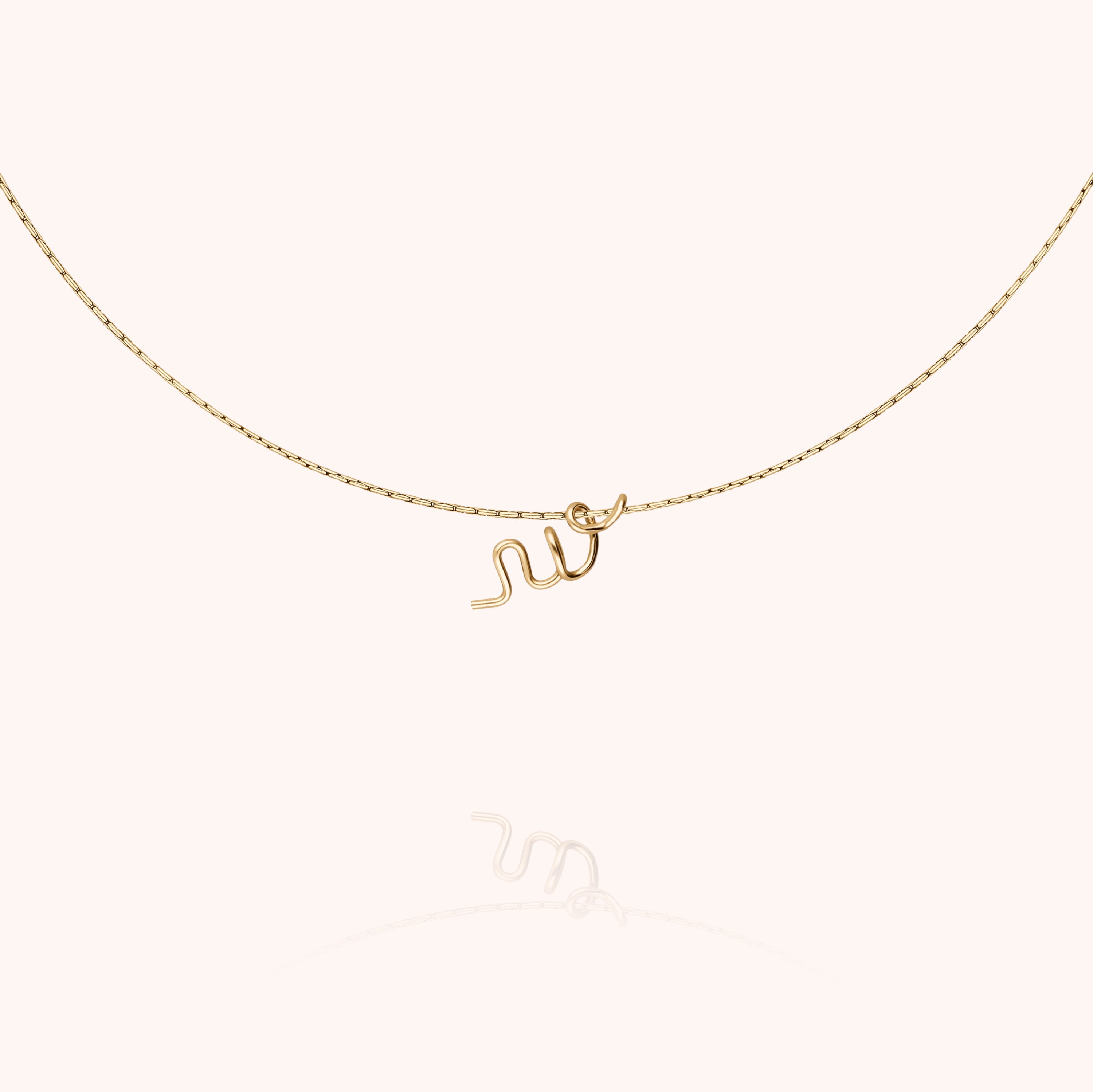 personalised initial chain necklace letter w 14k gold filled handmade Atelier Paulin Australia