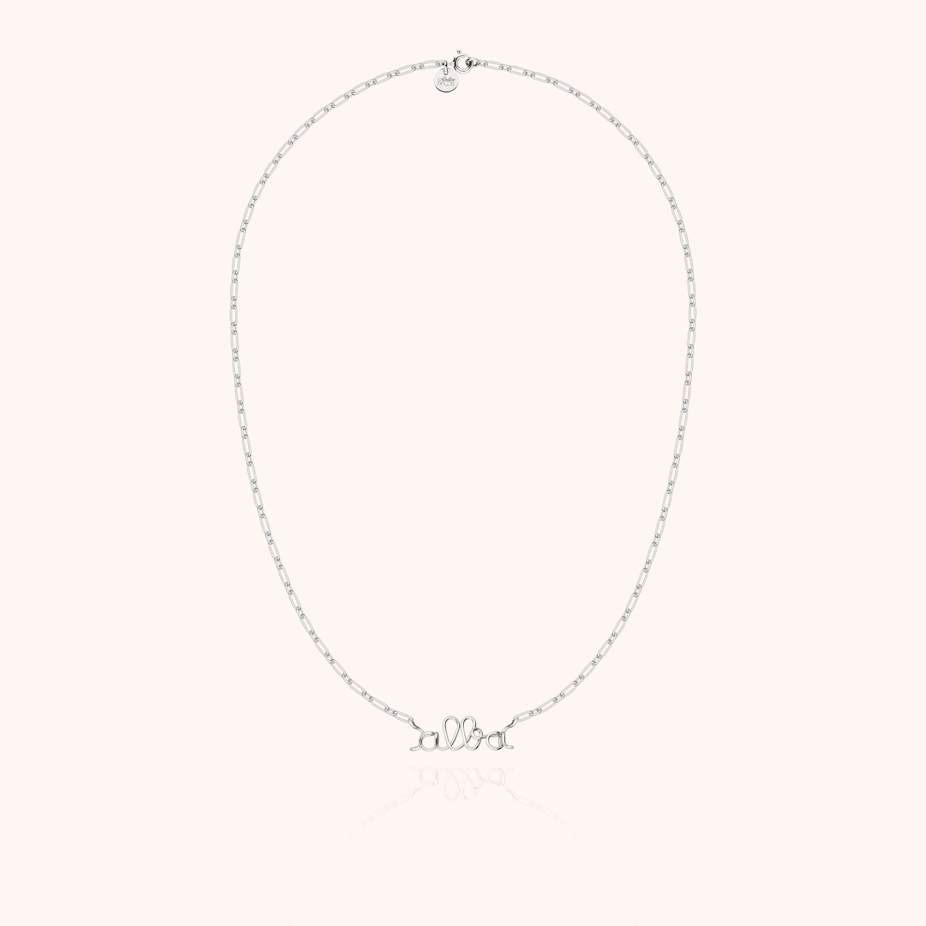Richelieu Paperclip Chain Personalised Necklace - Silver
